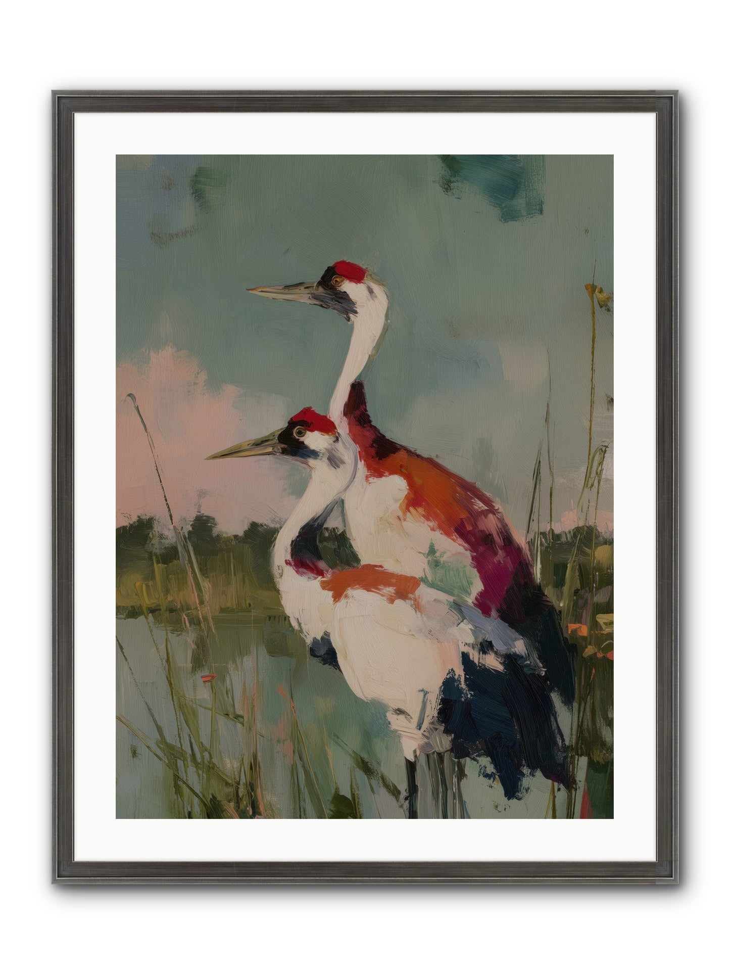 Wetland Wanderers Framed Print - Slimwoods Black/Silver 24x32
