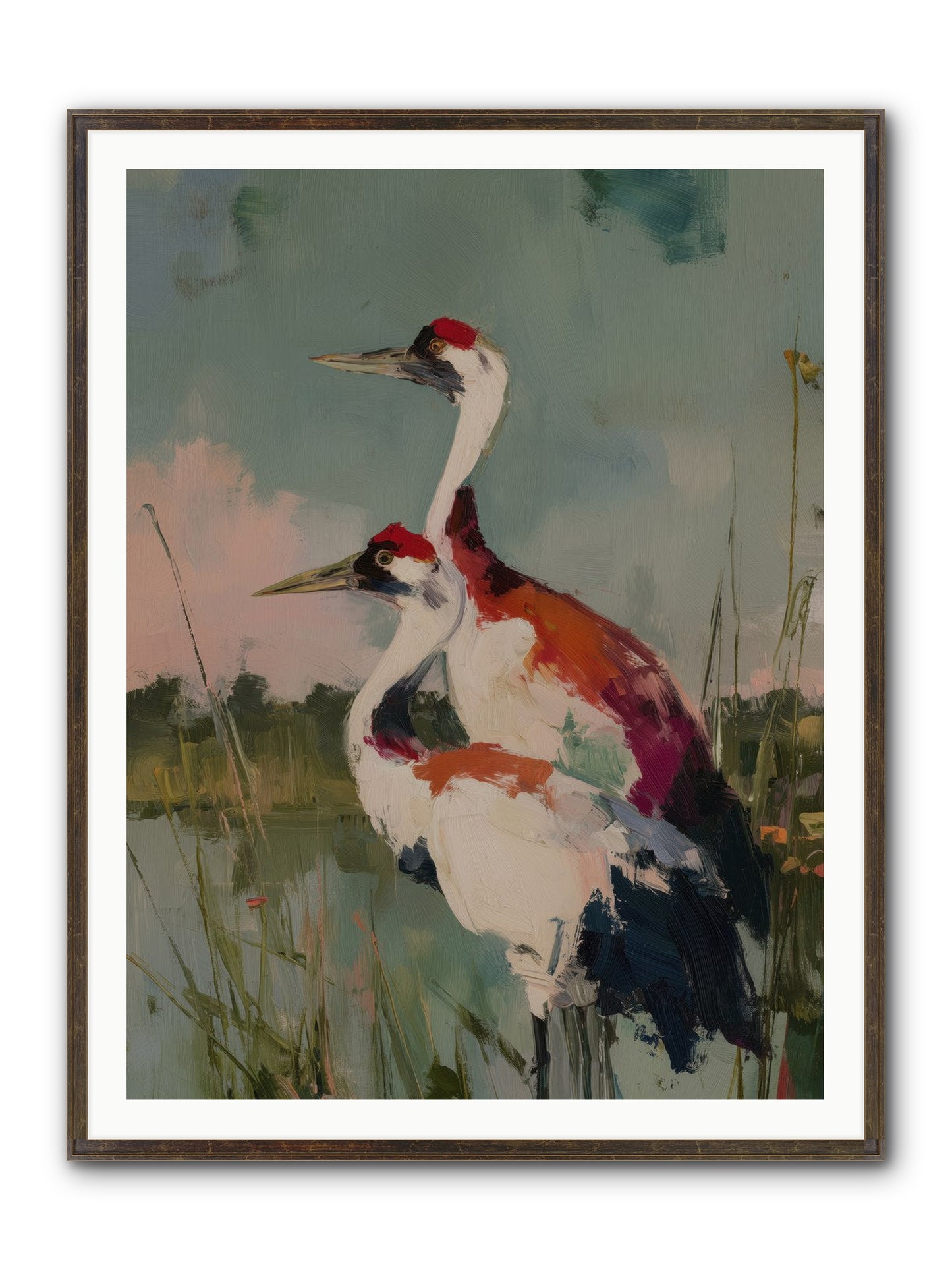 Wetland Wanderers Framed Print - Slimwoods Black/Gold 36x48