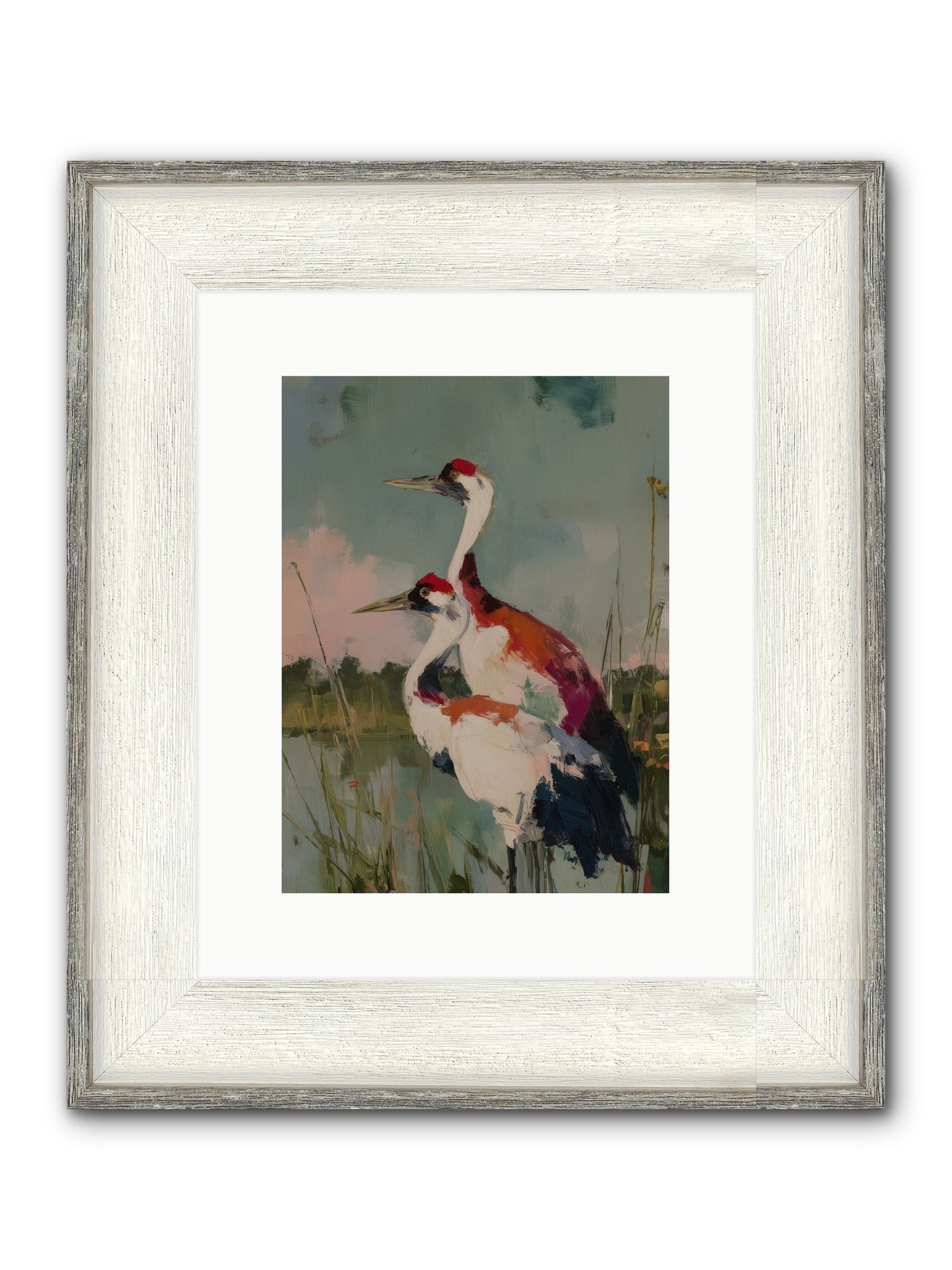 Wetland Wanderers Framed Print - Driftwood White 9x12