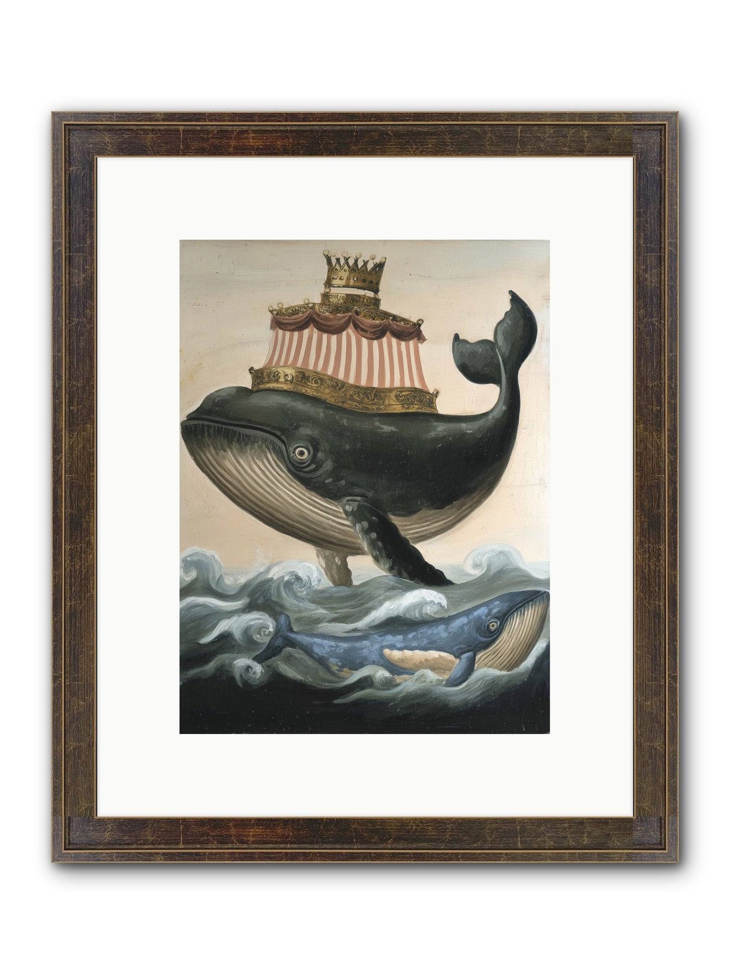 Whale King Framed Print - Slimwoods Black/Gold 9x12