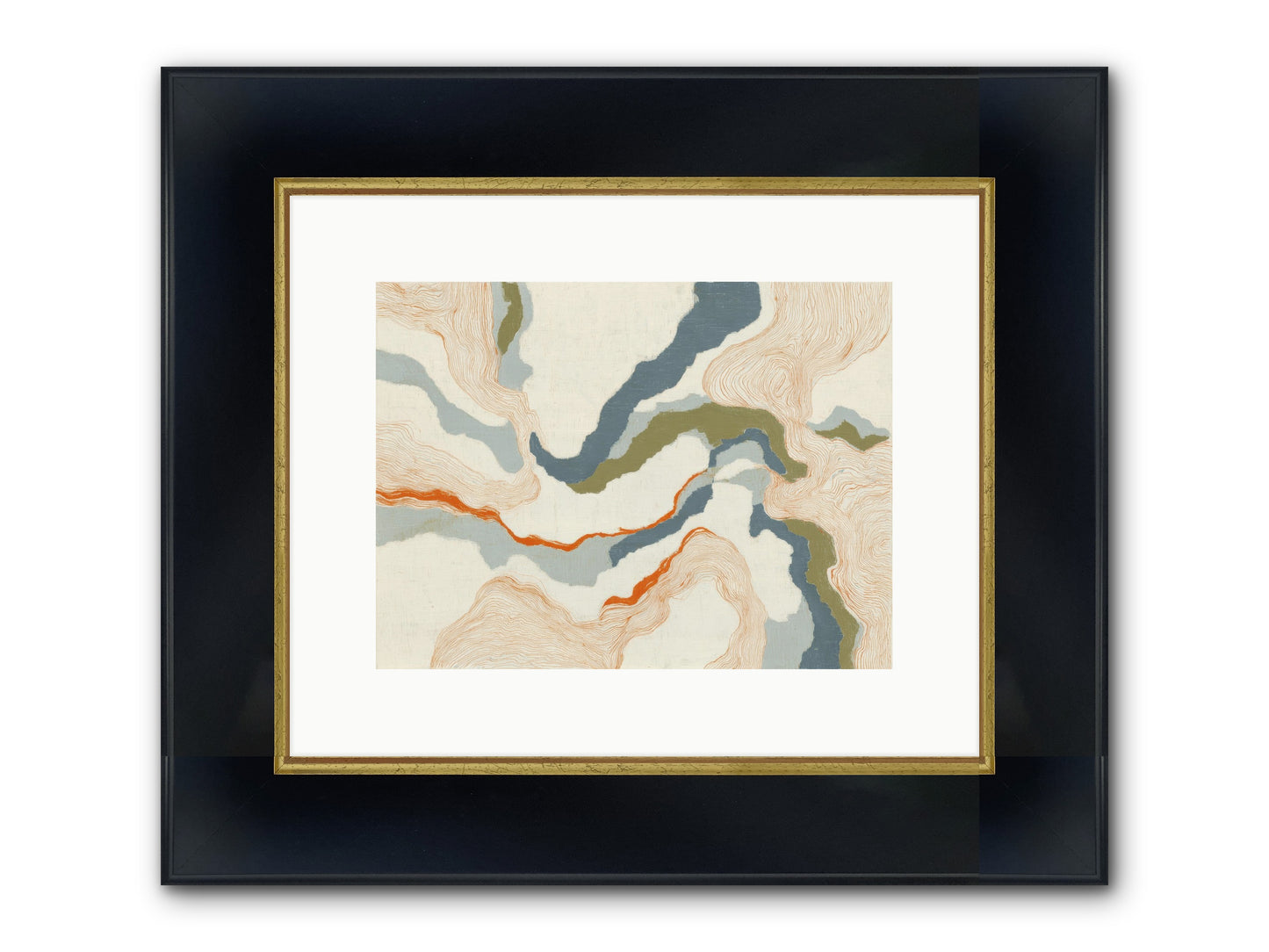 Whalebone Drift Framed Print - Wide Black w/Gold 12x9