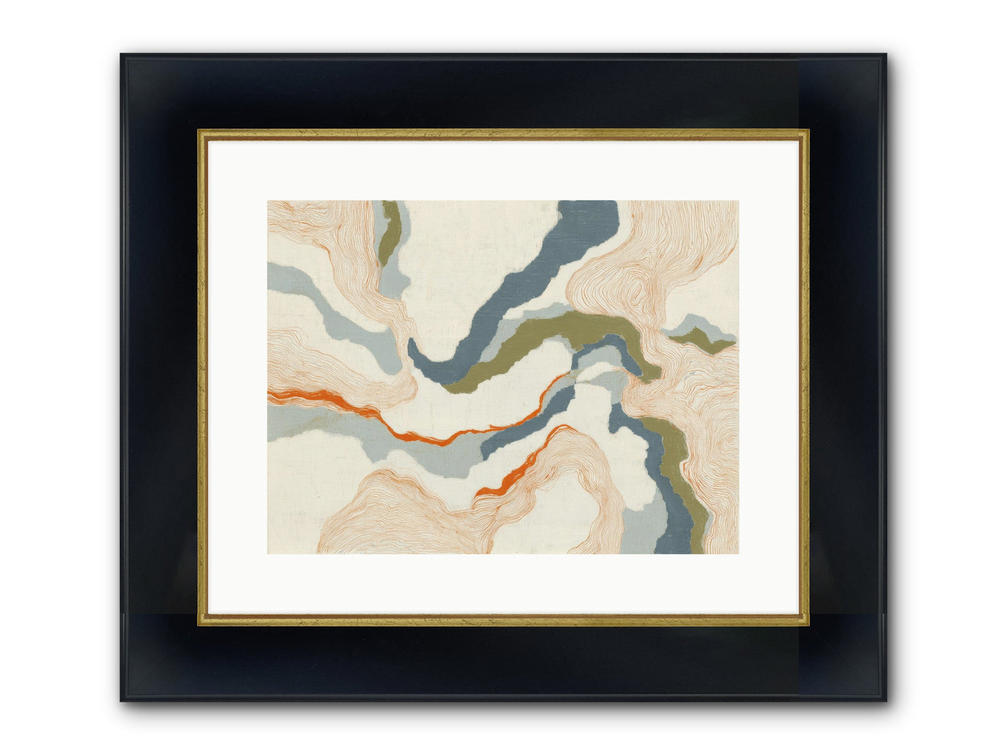 Whalebone Drift Framed Print - Wide Black w/Gold 16x12