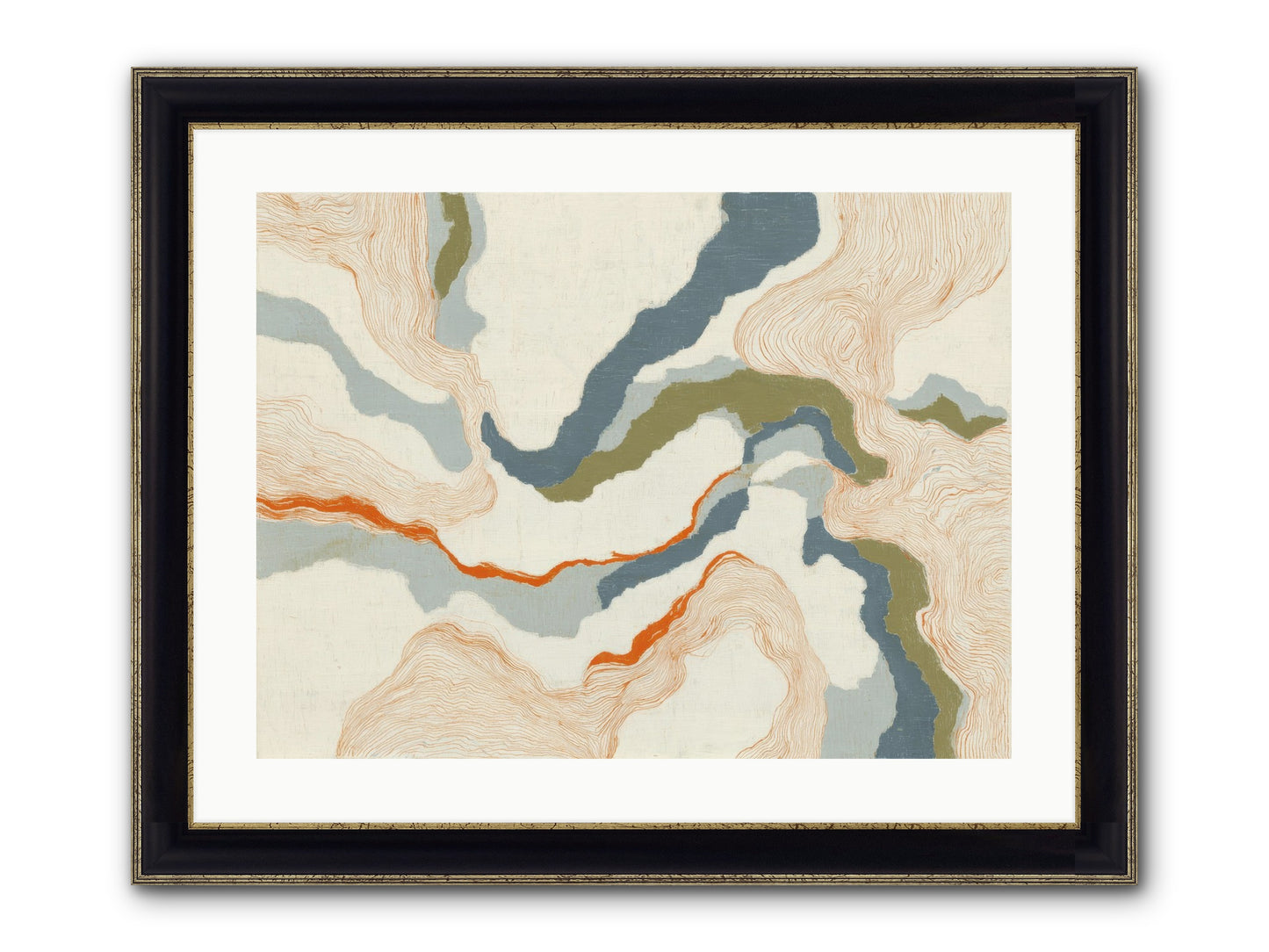 Whalebone Drift Framed Print - Black & Gold 24x18