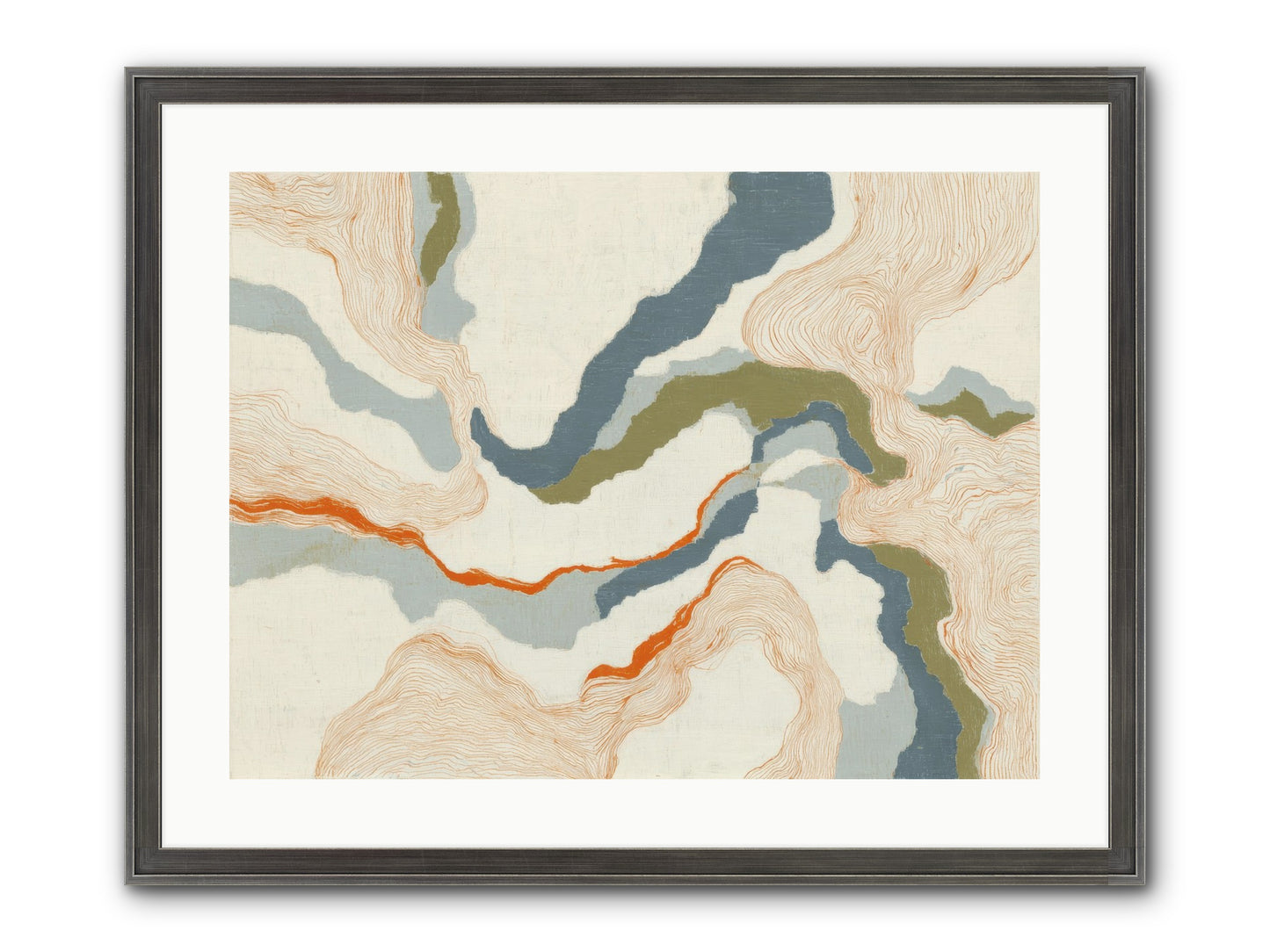 Whalebone Drift Framed Print - Slimwoods Black/Silver 24x18
