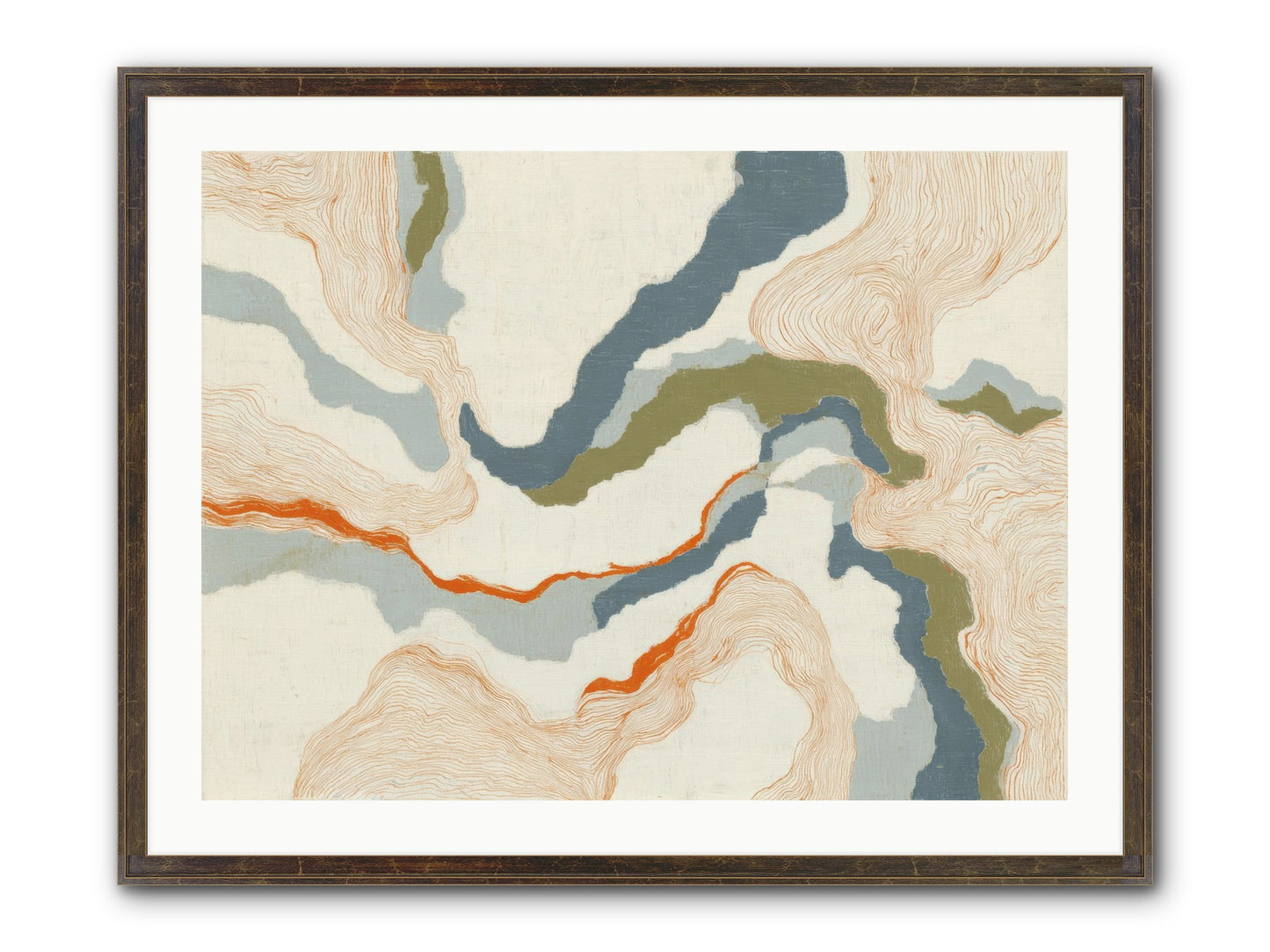 Whalebone Drift Framed Print - Slimwoods Black/Gold 32x24