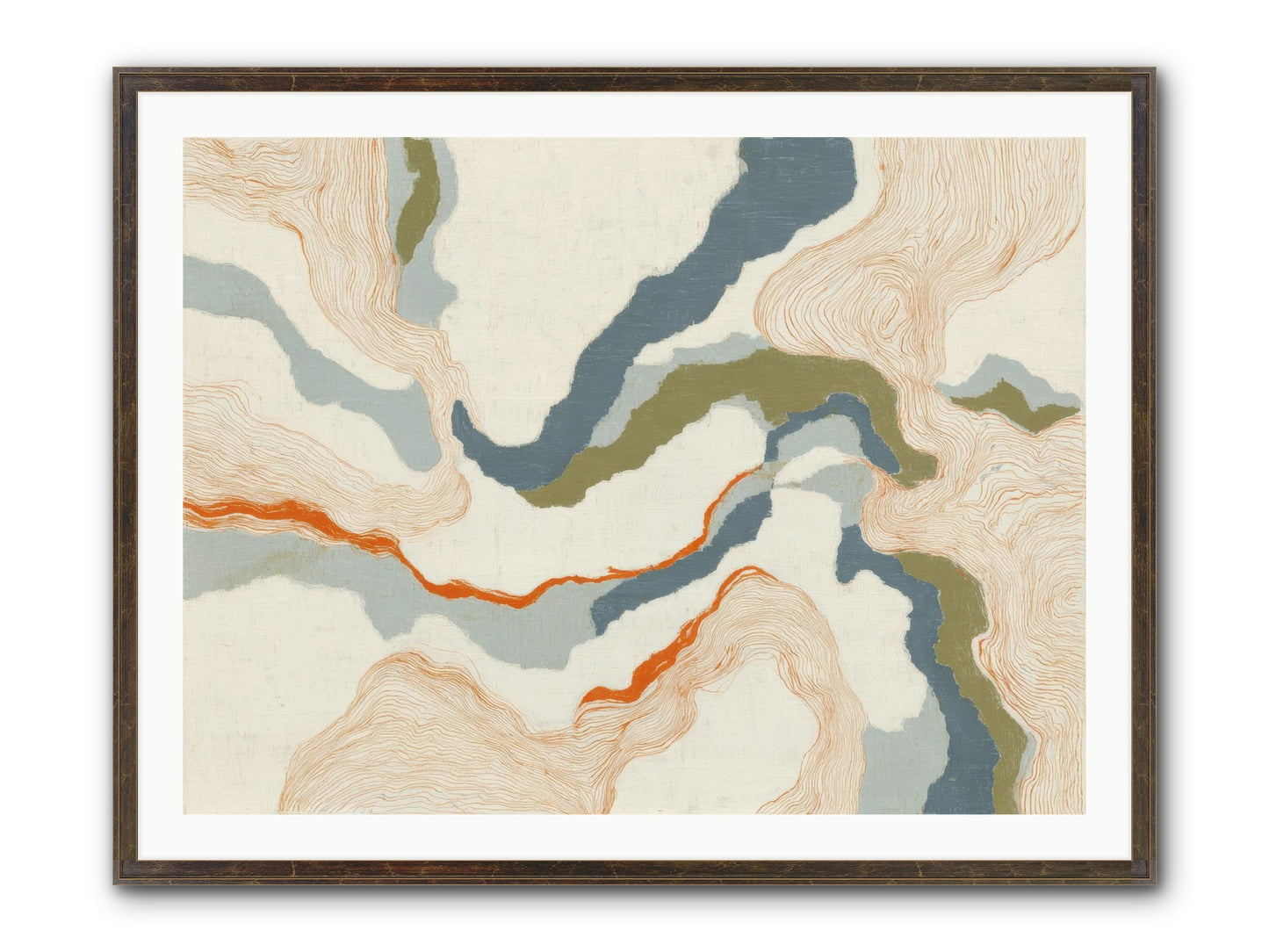 Whalebone Drift Framed Print - Slimwoods Black/Gold 40x30
