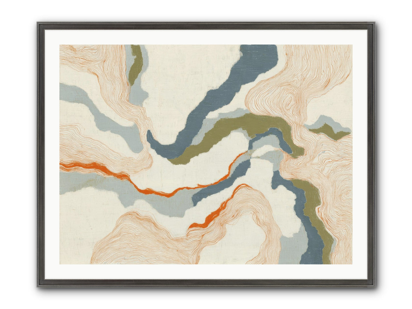 Whalebone Drift Framed Print - Slimwoods Black/Silver 40x30