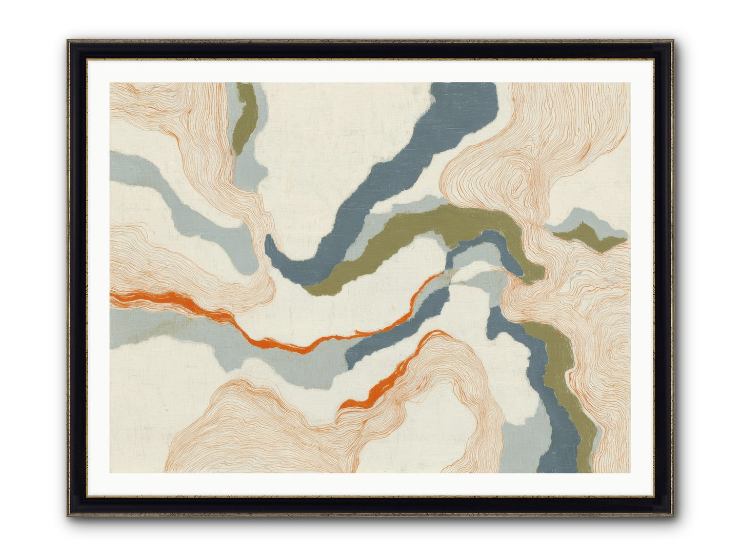 Whalebone Drift Framed Print - Black & Gold 48x36