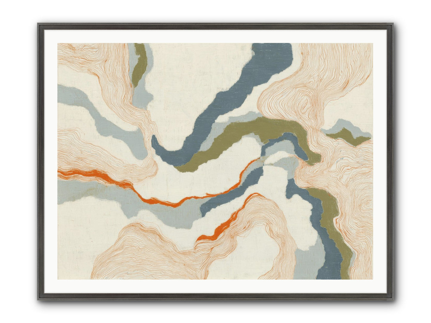 Whalebone Drift Framed Print - Slimwoods Black/Silver 48x36