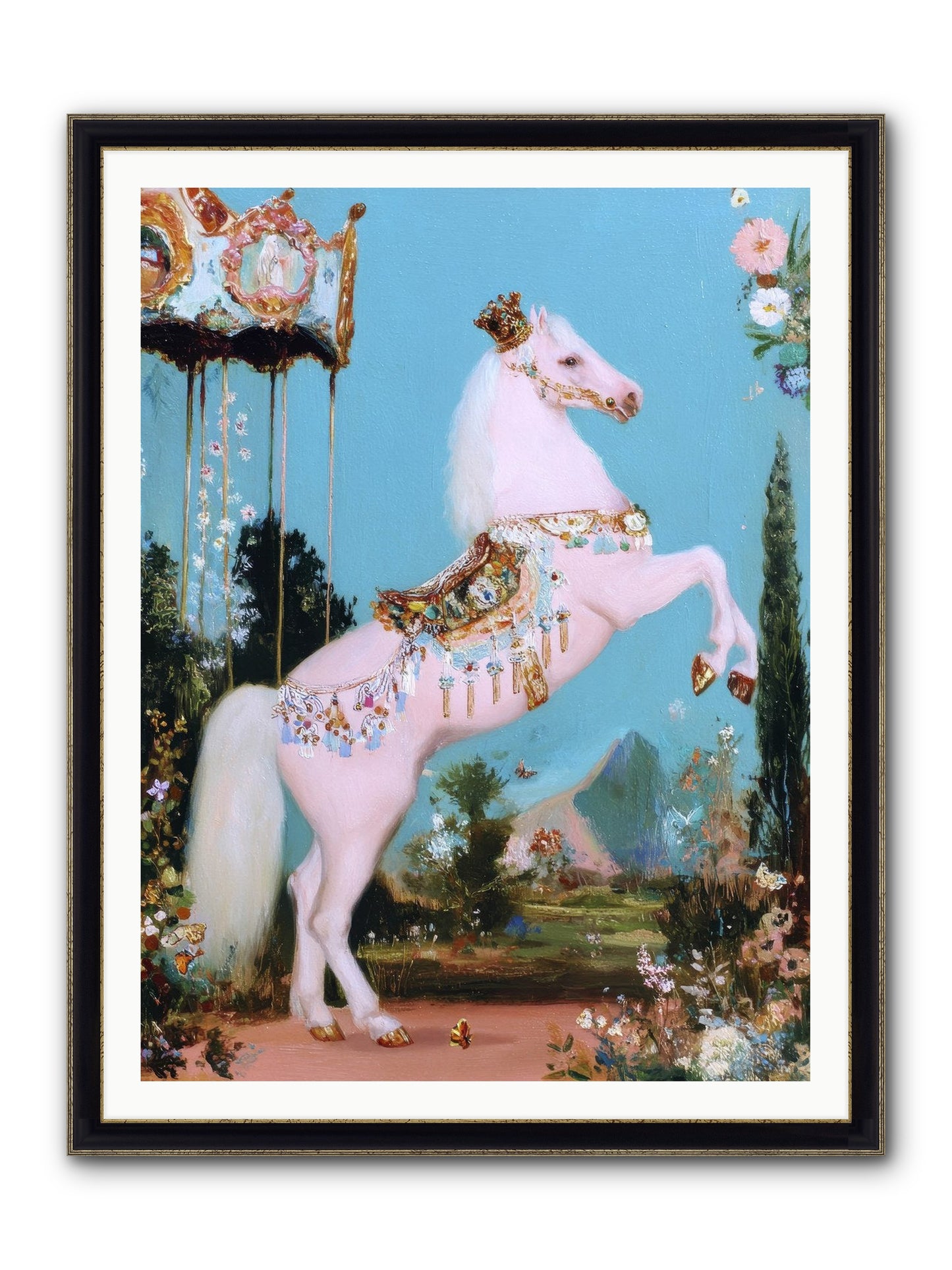 When Angels Learned To Waltz Framed Print - Black & Gold 36x48