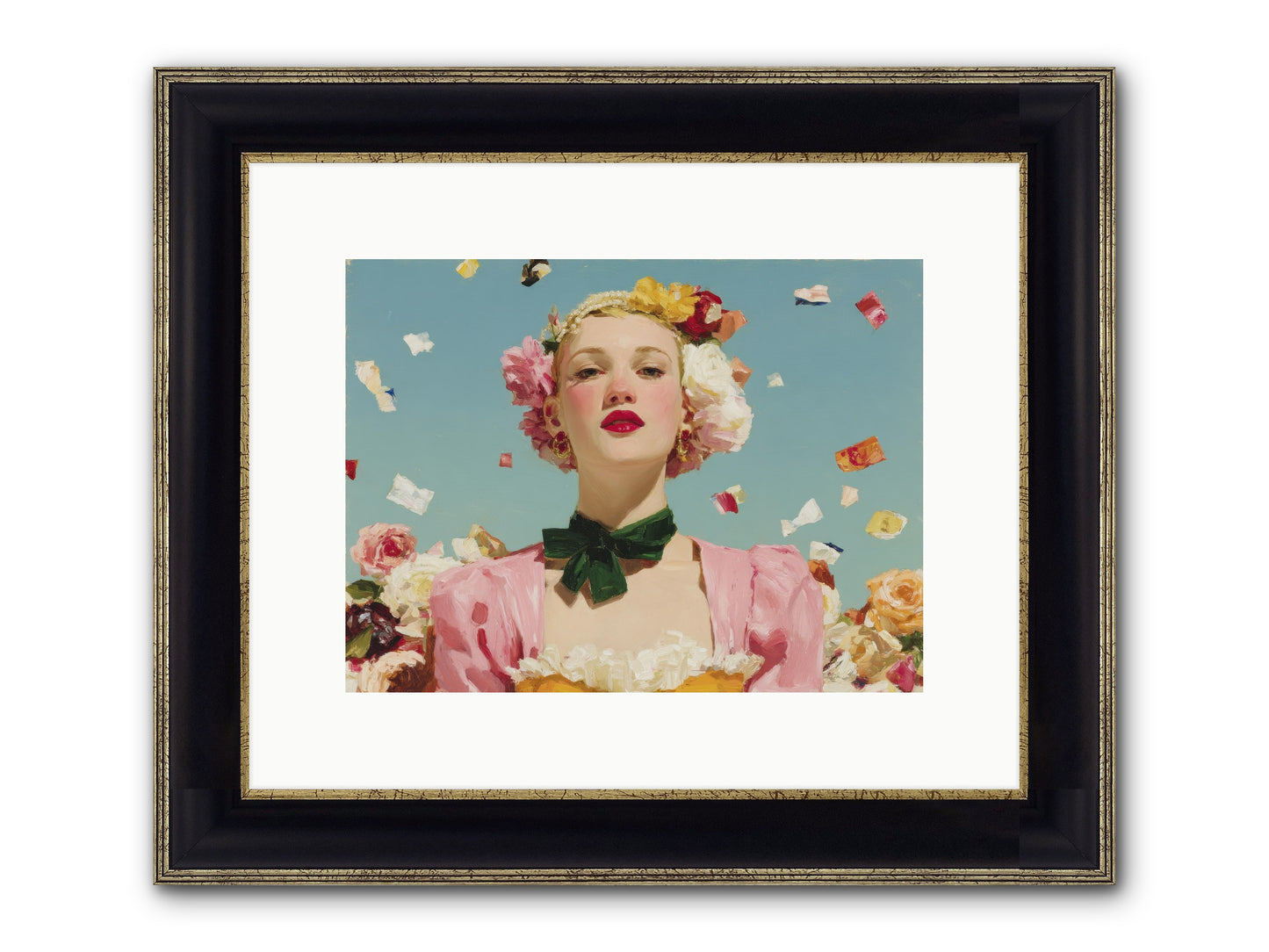 When Confidence Bloomed Framed Print - Black & Gold 12x9