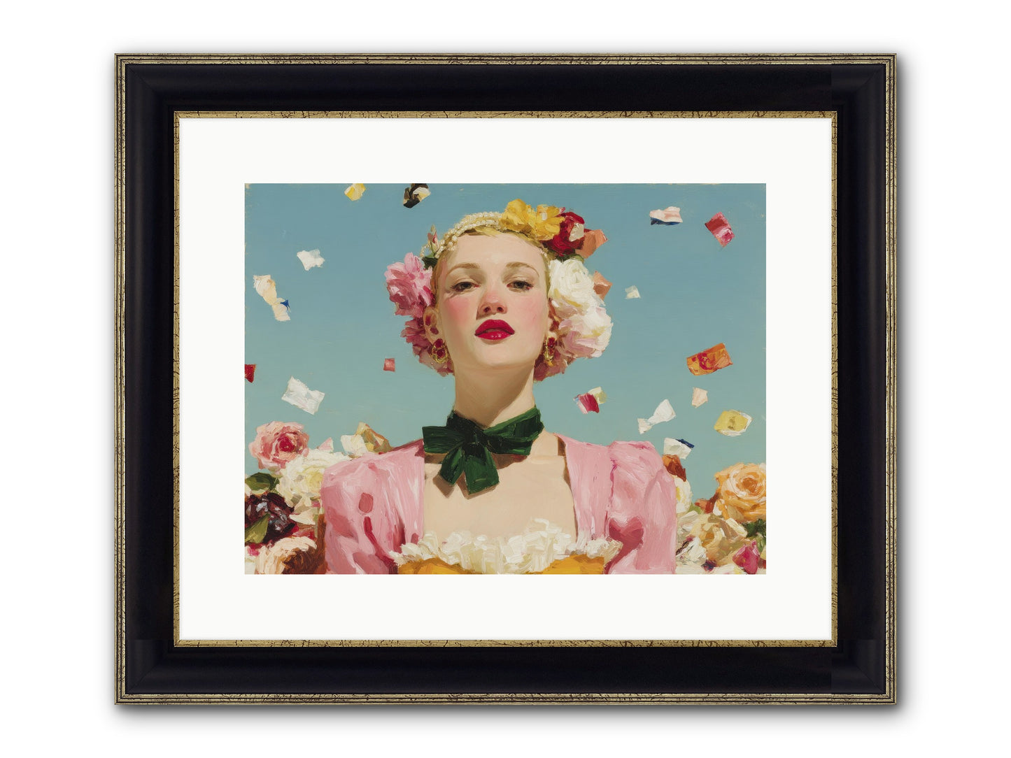 When Confidence Bloomed Framed Print - Black & Gold 16x12