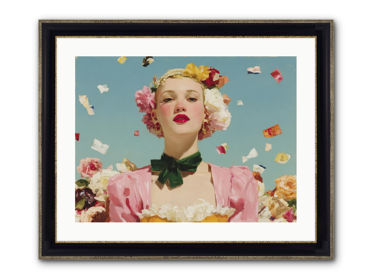When Confidence Bloomed Framed Print - Black & Gold 24x18