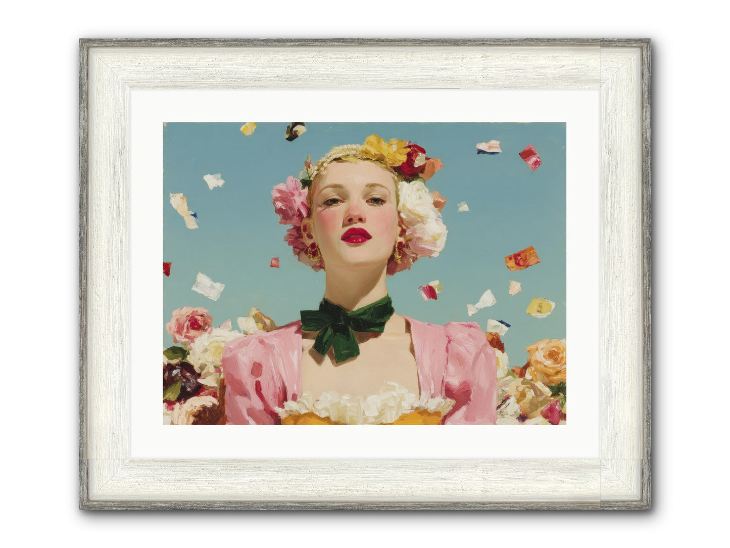 When Confidence Bloomed Framed Print - Driftwood White 24x18