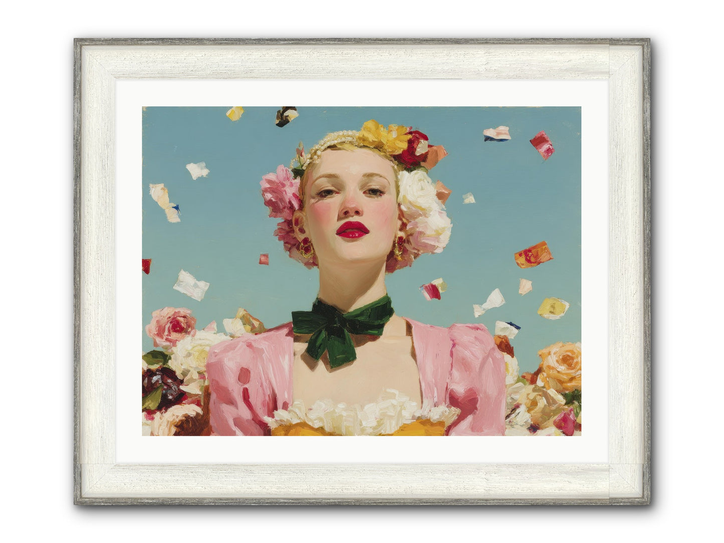 When Confidence Bloomed Framed Print - Driftwood White 32x24