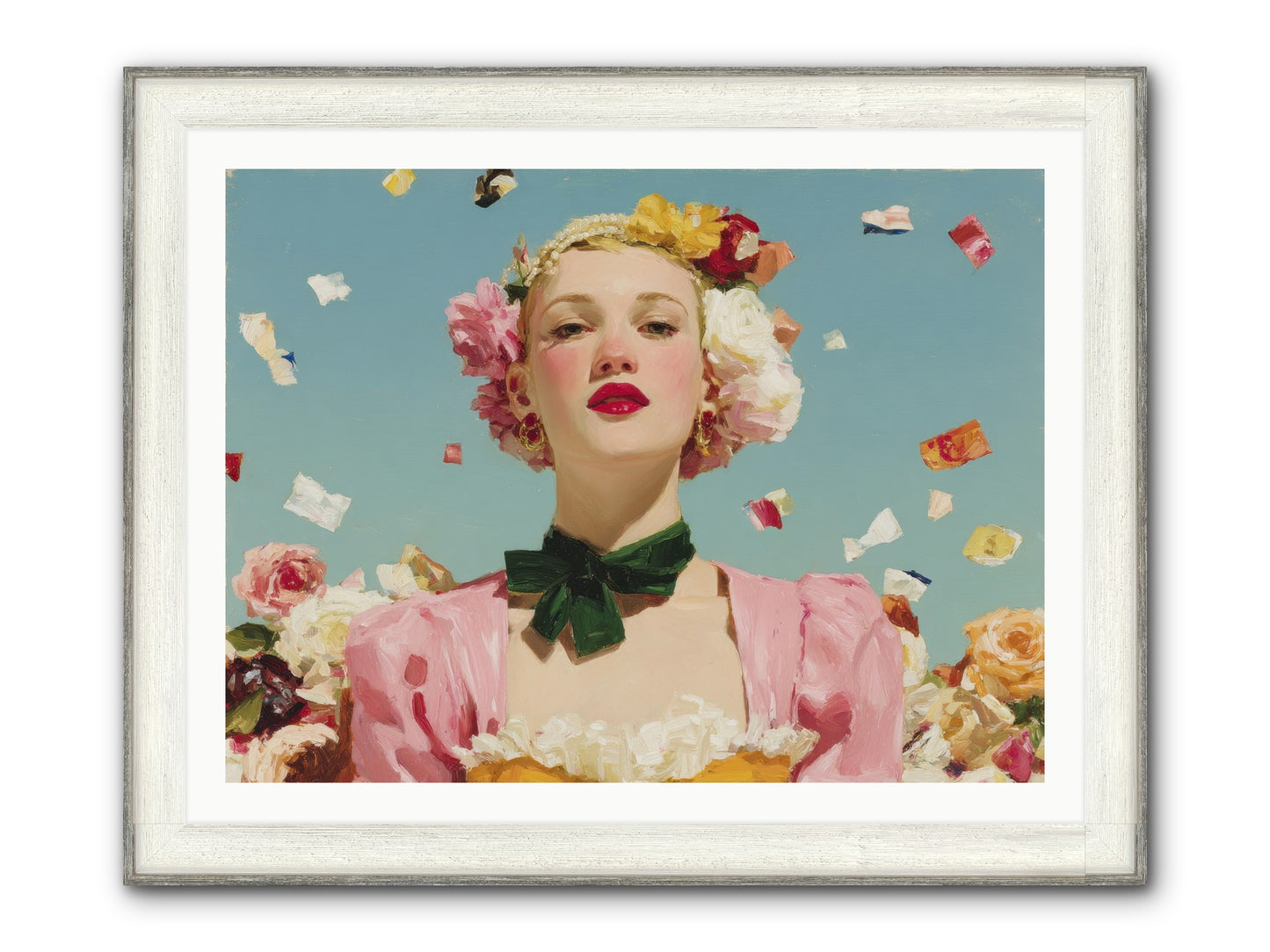 When Confidence Bloomed Framed Print - Driftwood White 40x30