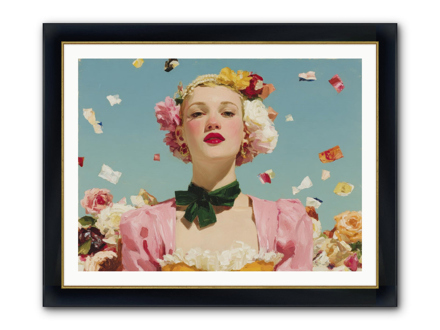 When Confidence Bloomed Framed Print - Wide Black w/Gold 40x30