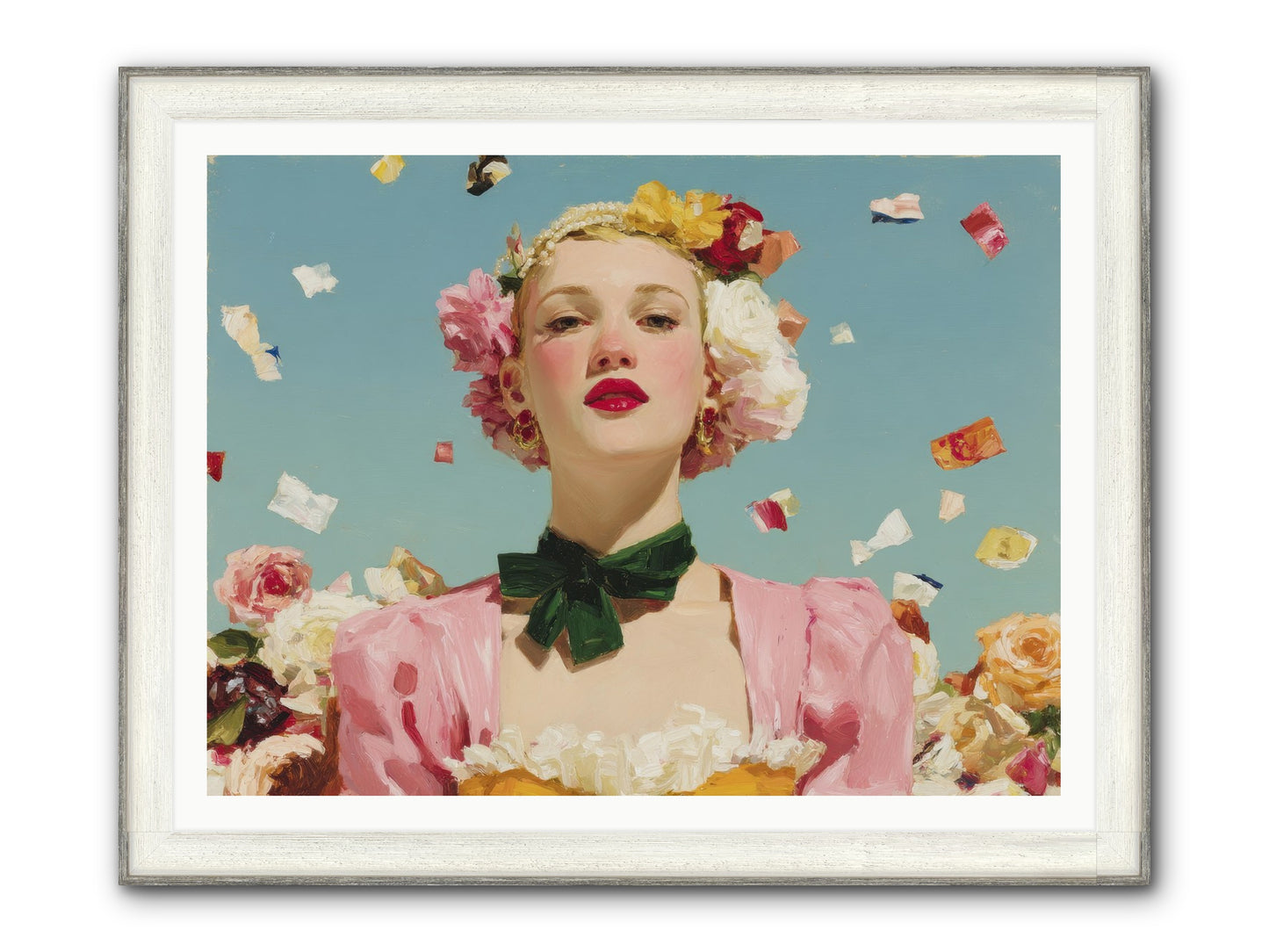 When Confidence Bloomed Framed Print - Driftwood White 48x36