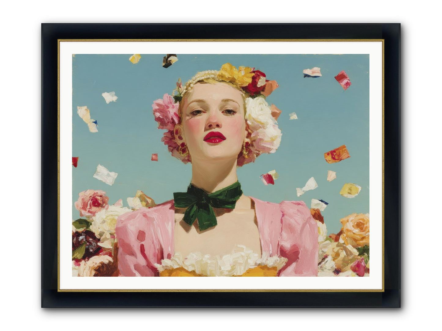 When Confidence Bloomed Framed Print - Wide Black w/Gold 48x36