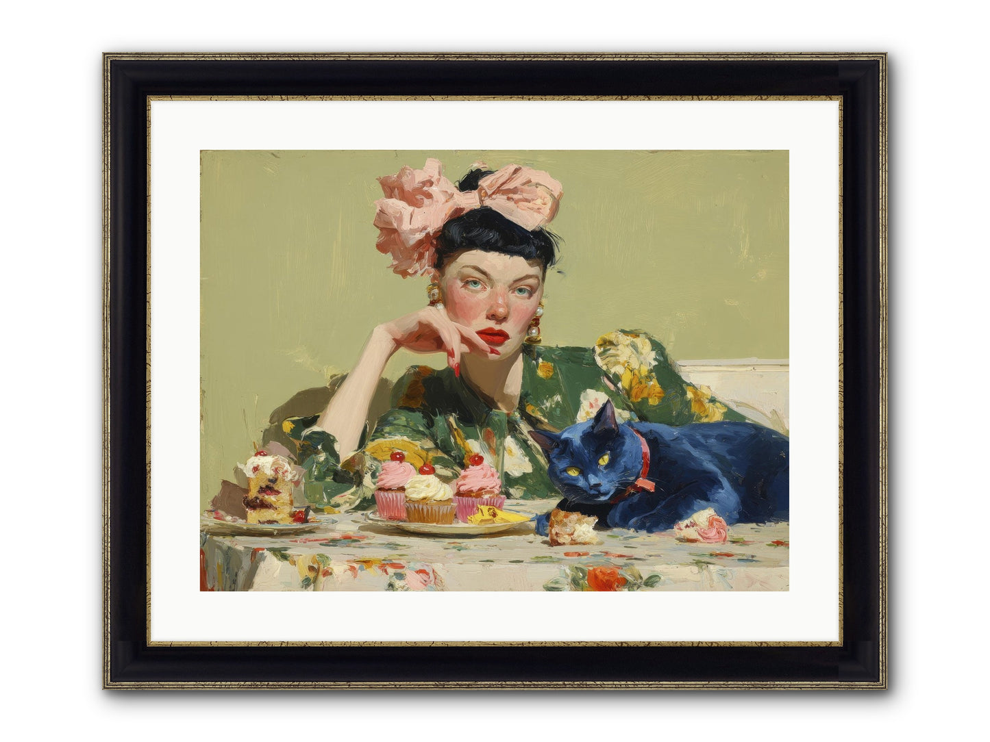 When Creatures Chose Their People Framed Print - Black & Gold 24x18