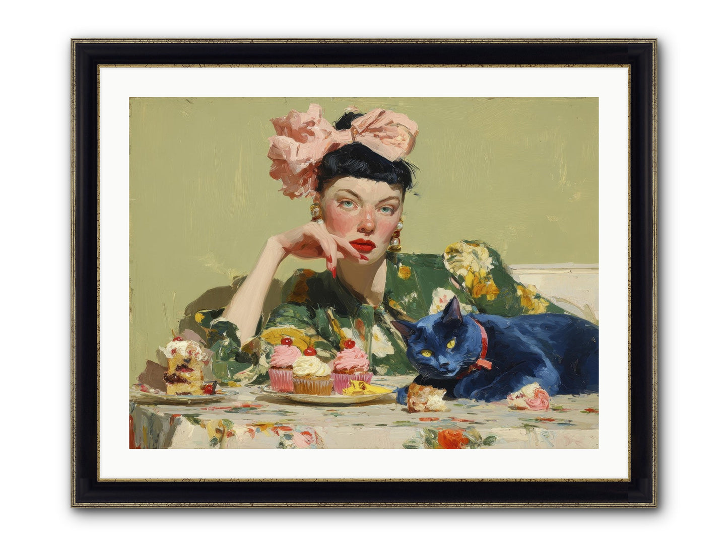When Creatures Chose Their People Framed Print - Black & Gold 32x24
