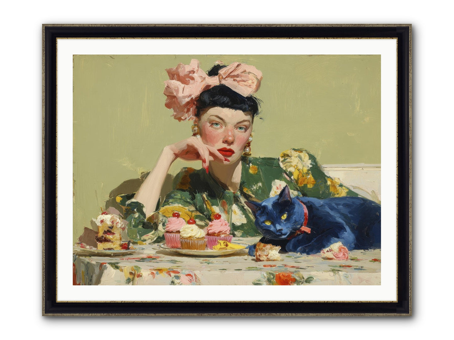 When Creatures Chose Their People Framed Print - Black & Gold 40x30
