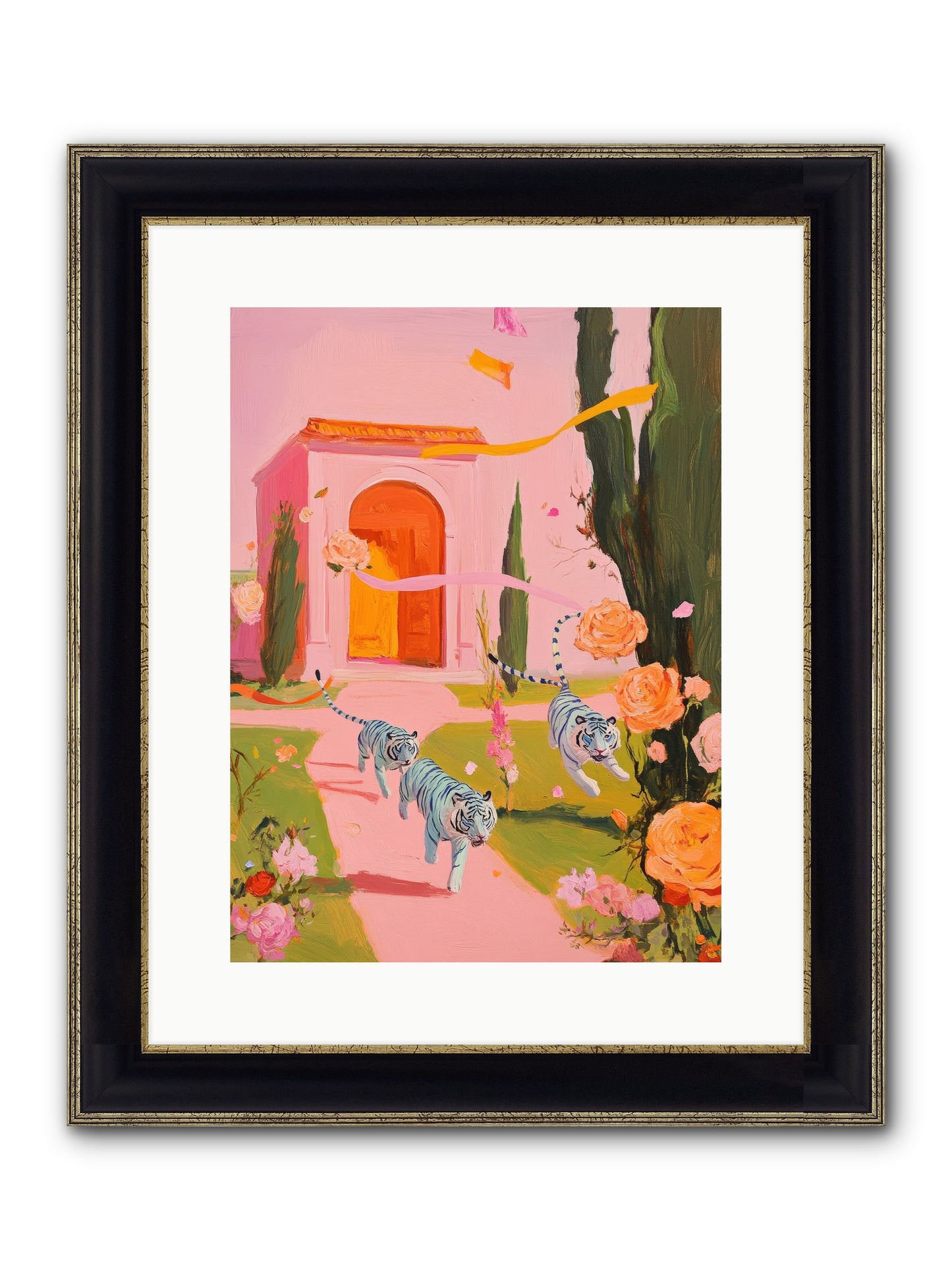 When Days Wore Rose Framed Print - Black & Gold 12x16