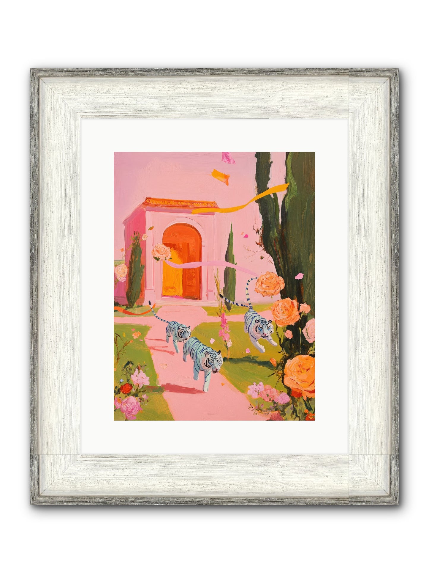 When Days Wore Rose Framed Print - Driftwood White 12x16