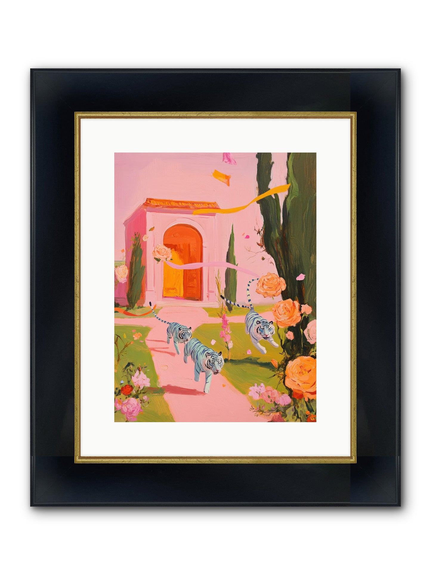 When Days Wore Rose Framed Print - Wide Black w/Gold 12x16