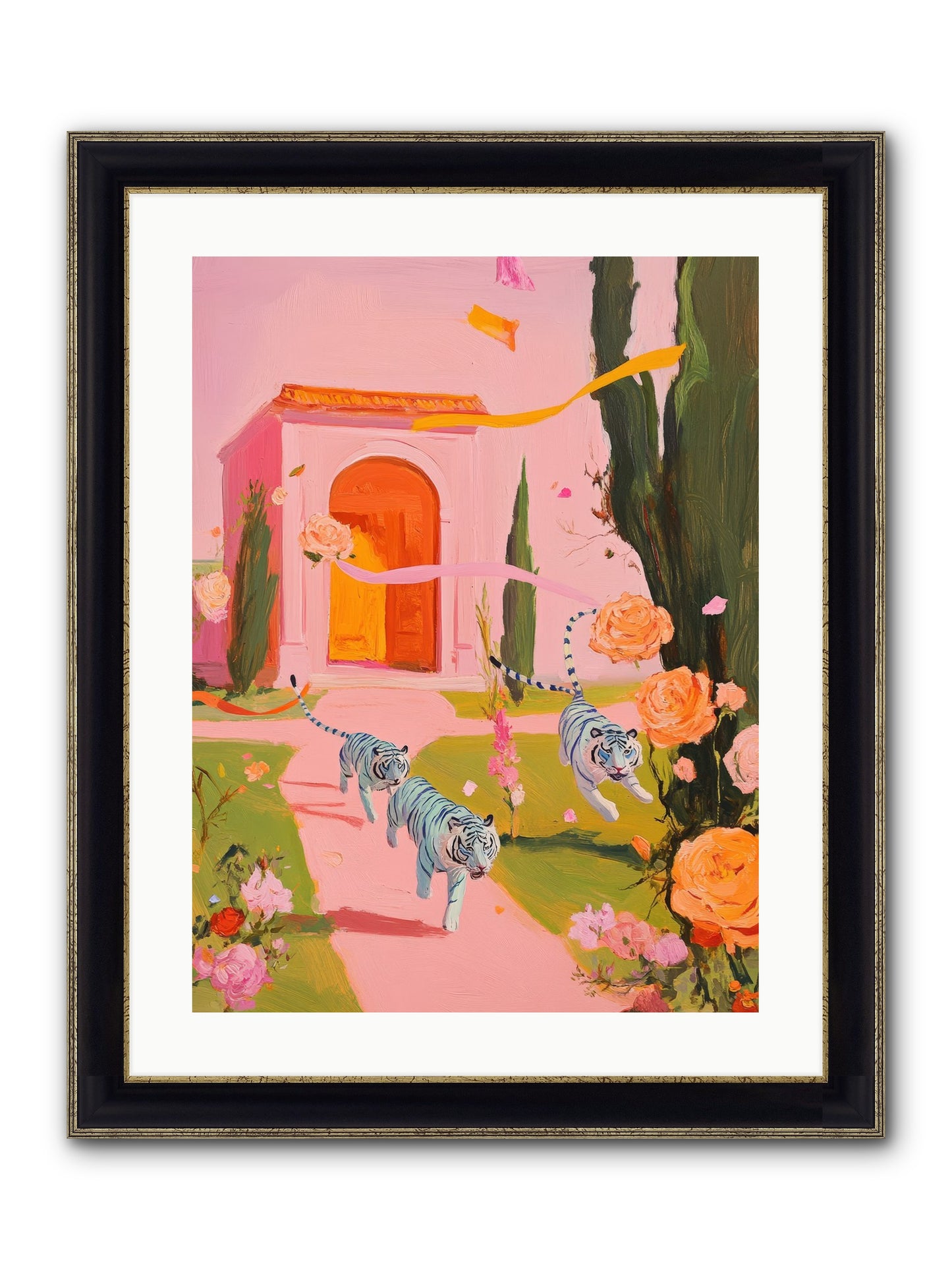 When Days Wore Rose Framed Print - Black & Gold 18x24