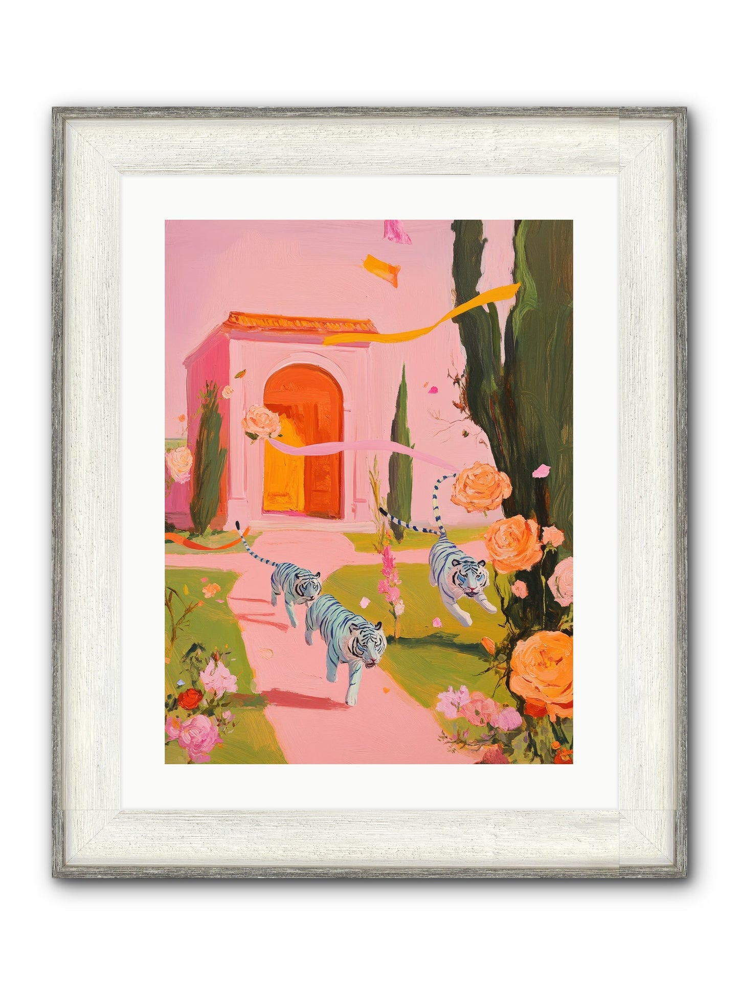 When Days Wore Rose Framed Print - Driftwood White 18x24