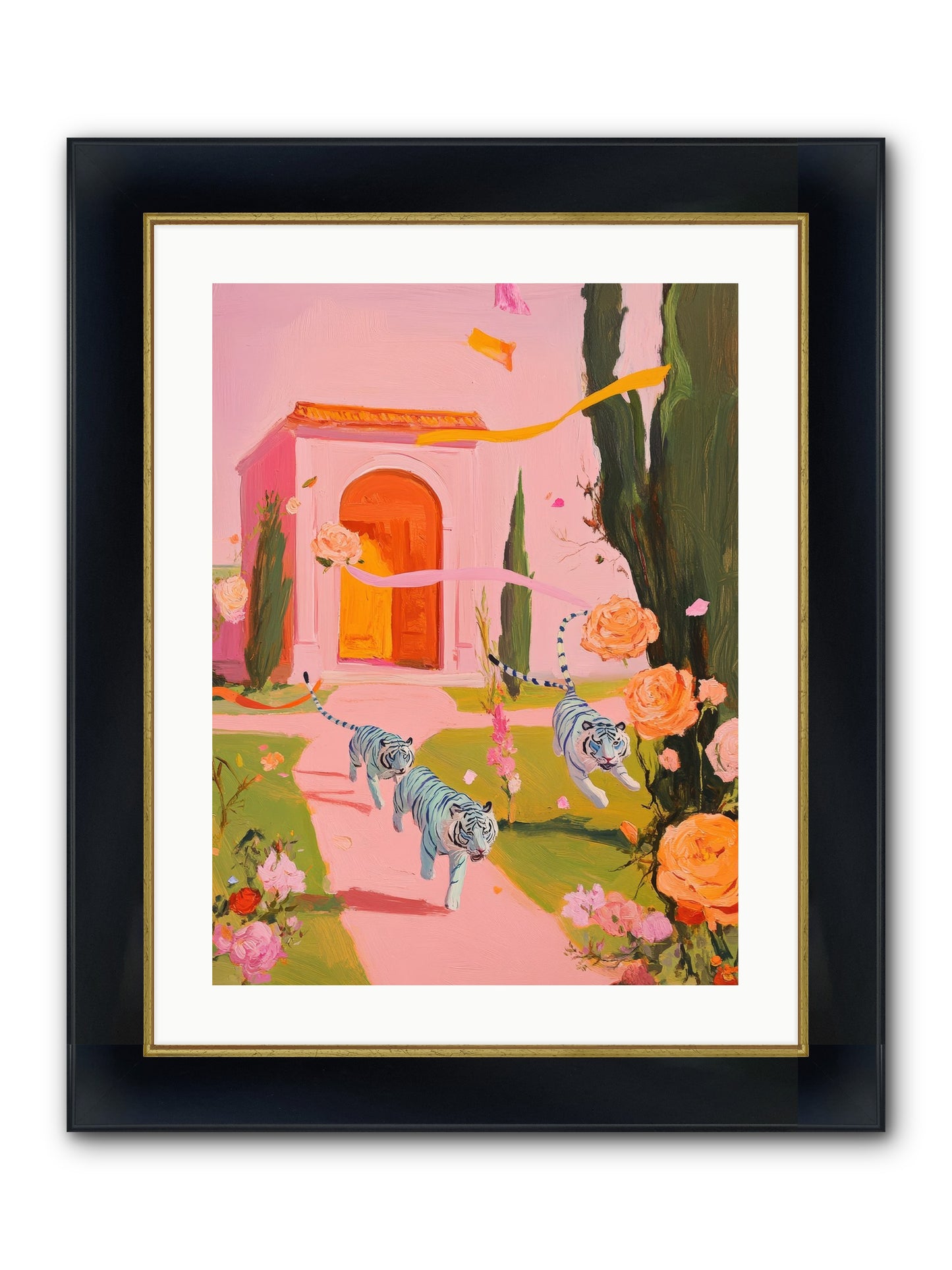 When Days Wore Rose Framed Print - Wide Black w/Gold 18x24