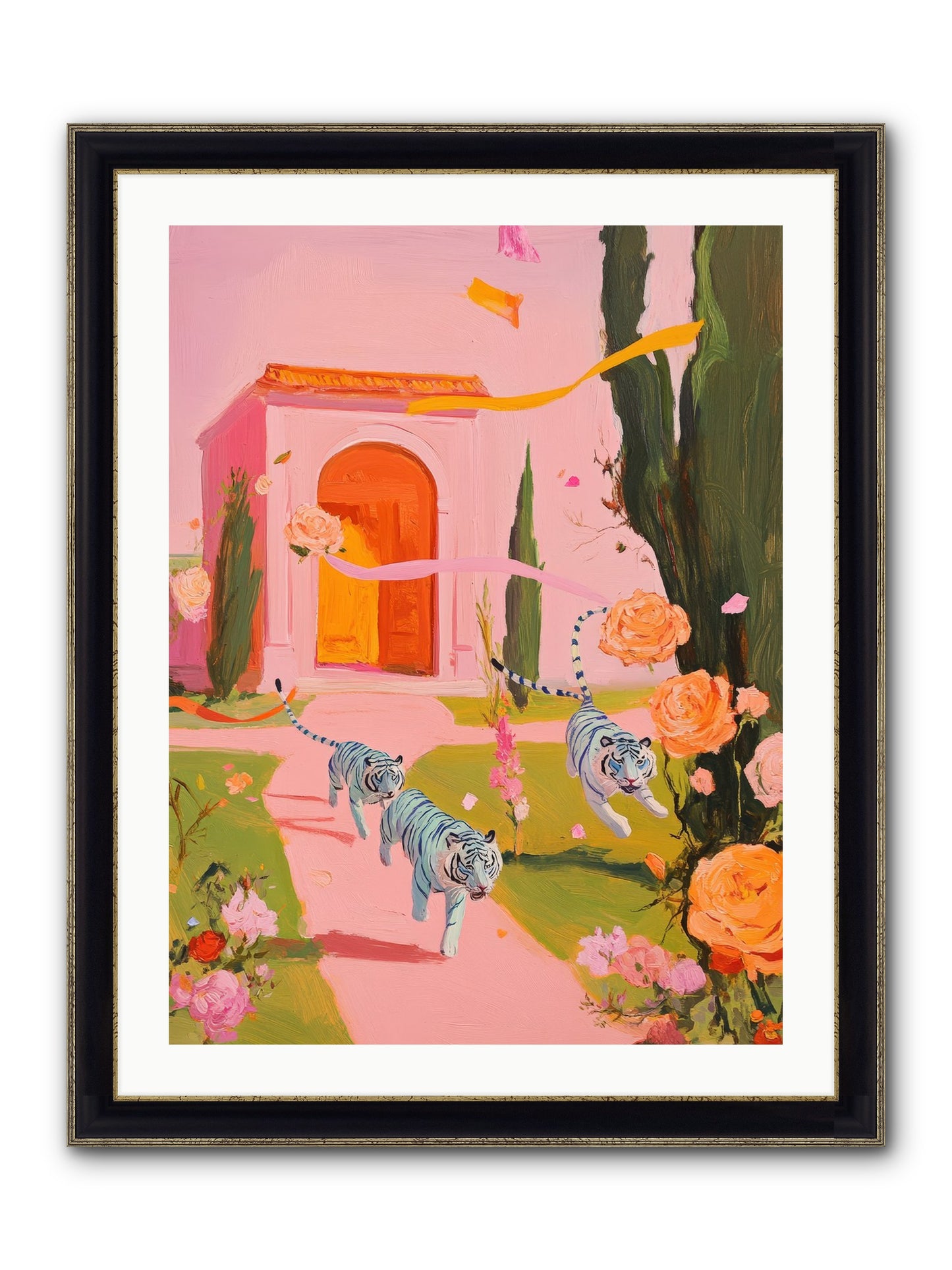When Days Wore Rose Framed Print - Black & Gold 24x32