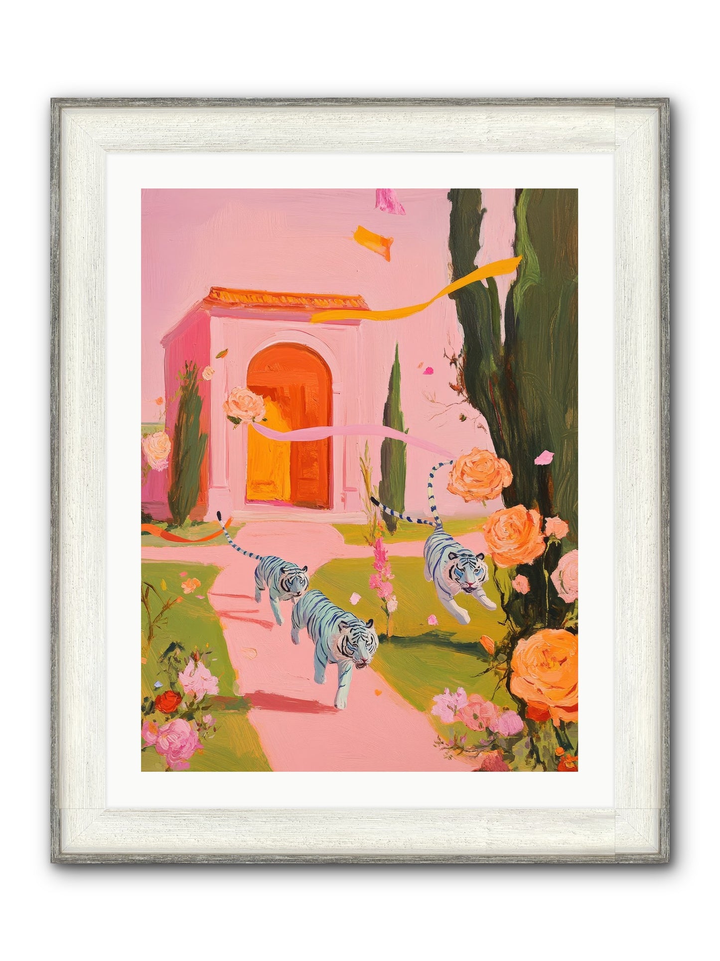 When Days Wore Rose Framed Print - Driftwood White 24x32