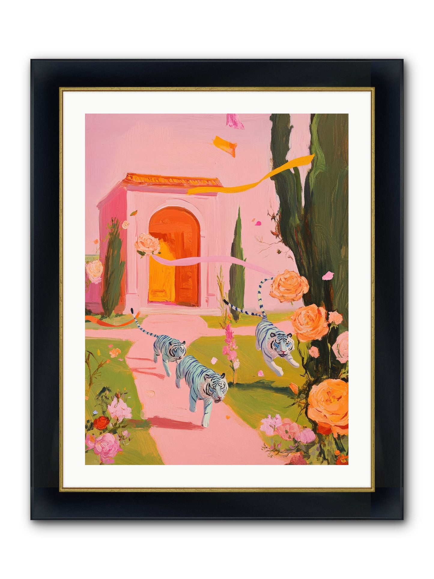 When Days Wore Rose Framed Print - Wide Black w/Gold 24x32
