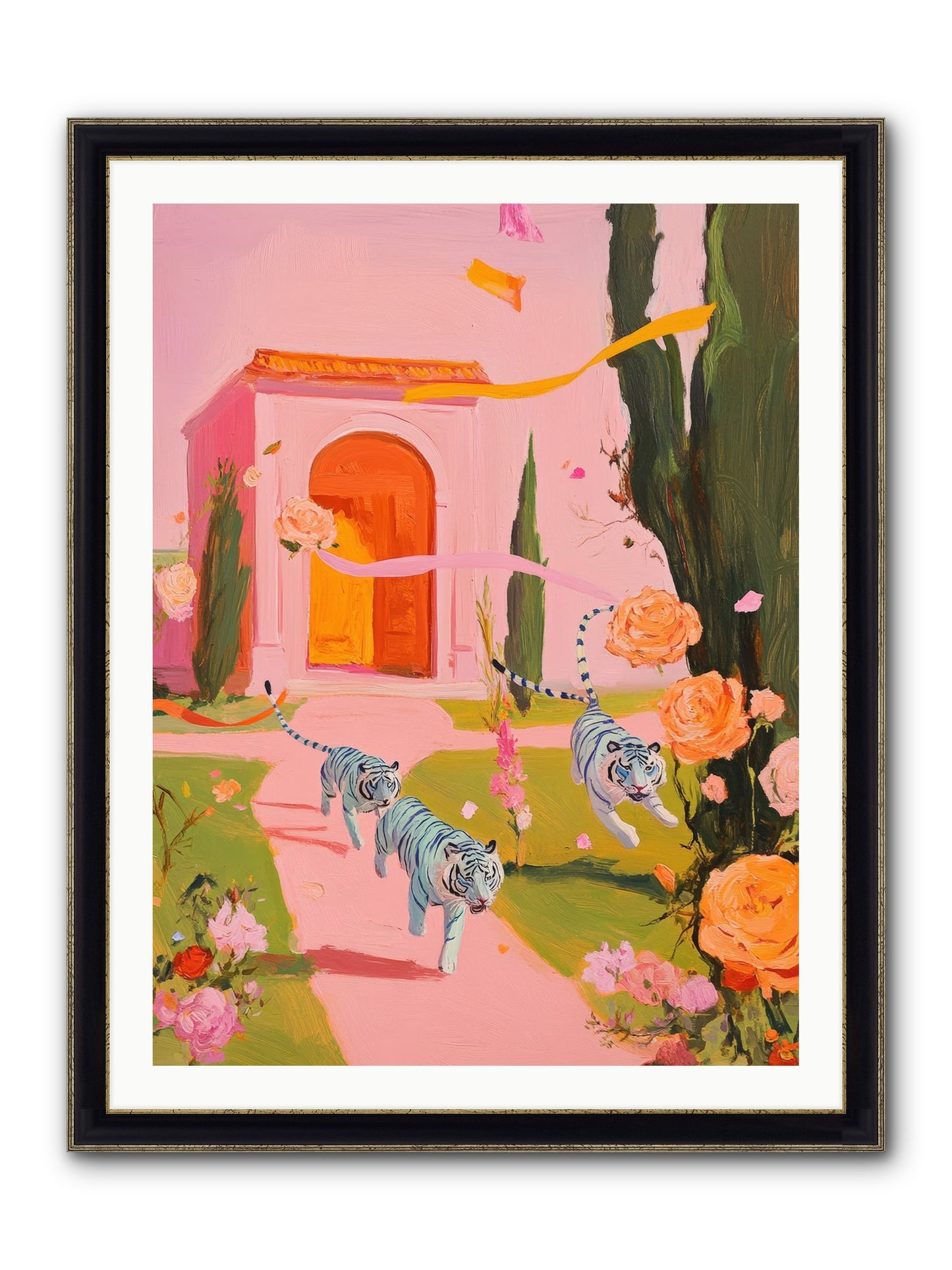 When Days Wore Rose Framed Print - Black & Gold 30x40