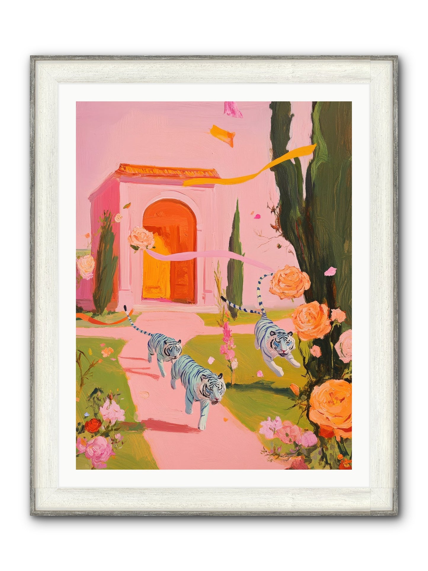 When Days Wore Rose Framed Print - Driftwood White 30x40