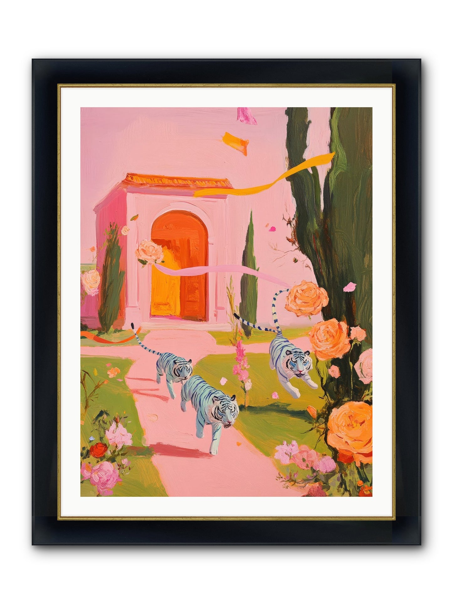 When Days Wore Rose Framed Print - Wide Black w/Gold 30x40