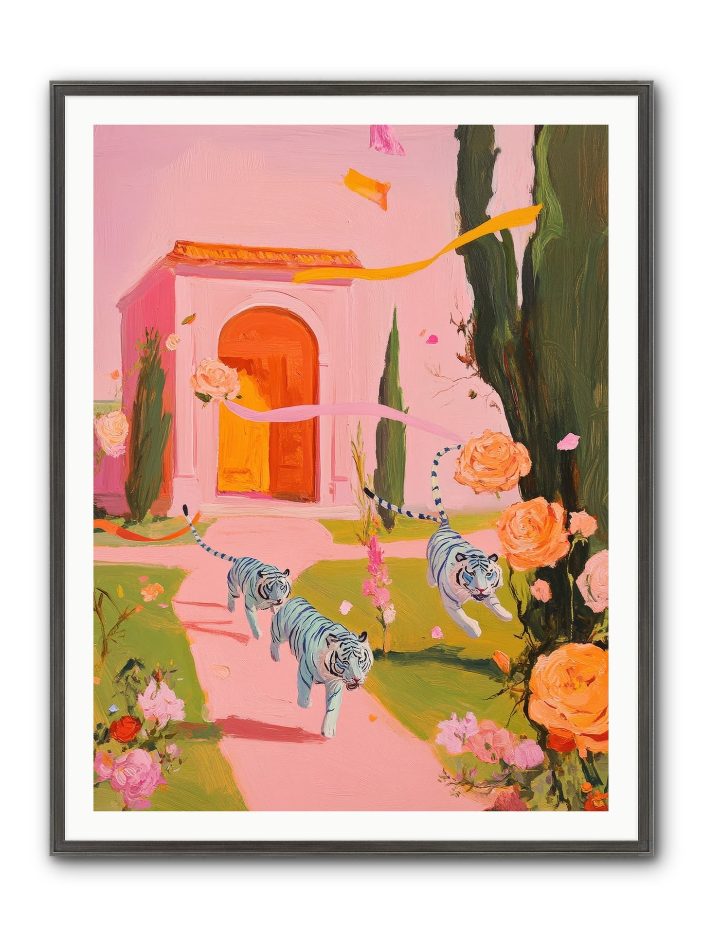 When Days Wore Rose Framed Print - Slimwoods Black/Silver 36x48