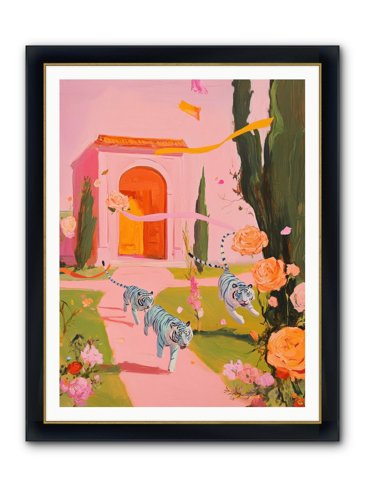 When Days Wore Rose Framed Print - Wide Black w/Gold 36x48