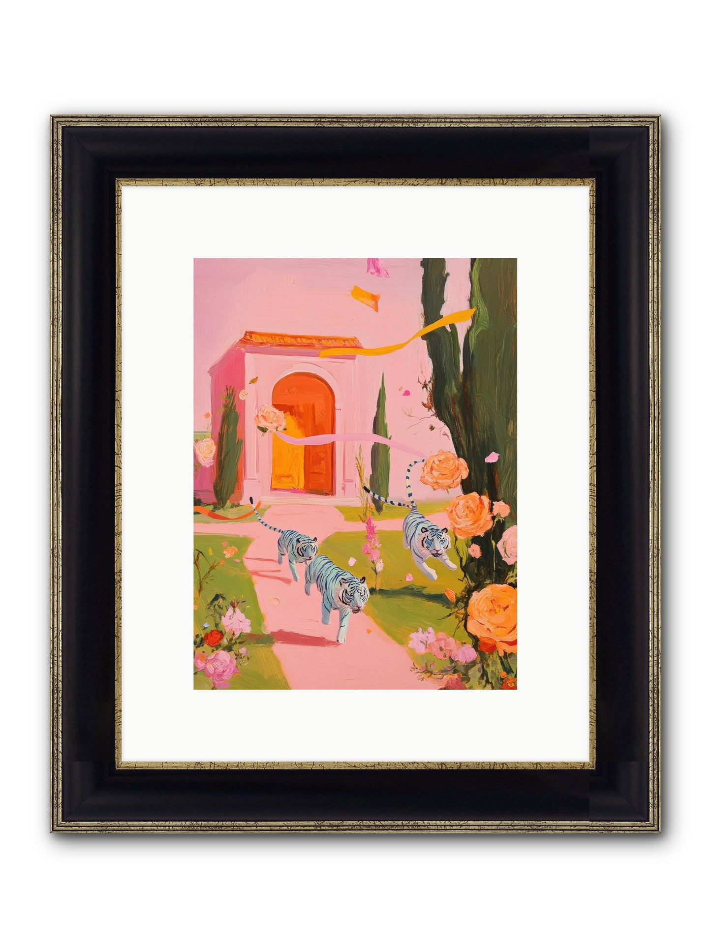 When Days Wore Rose Framed Print - Black & Gold 9x12