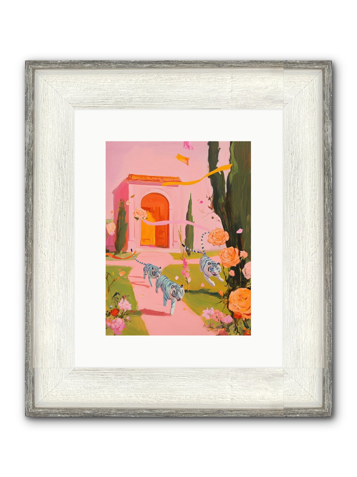When Days Wore Rose Framed Print - Driftwood White 9x12
