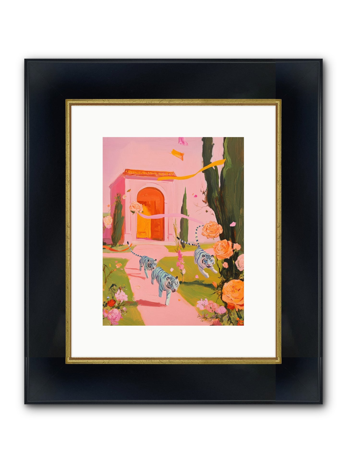 When Days Wore Rose Framed Print - Wide Black w/Gold 9x12