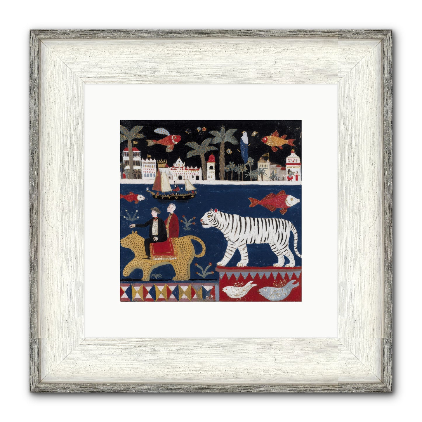 When Dreams Wore Stripes Framed Print - Driftwood White 10x10