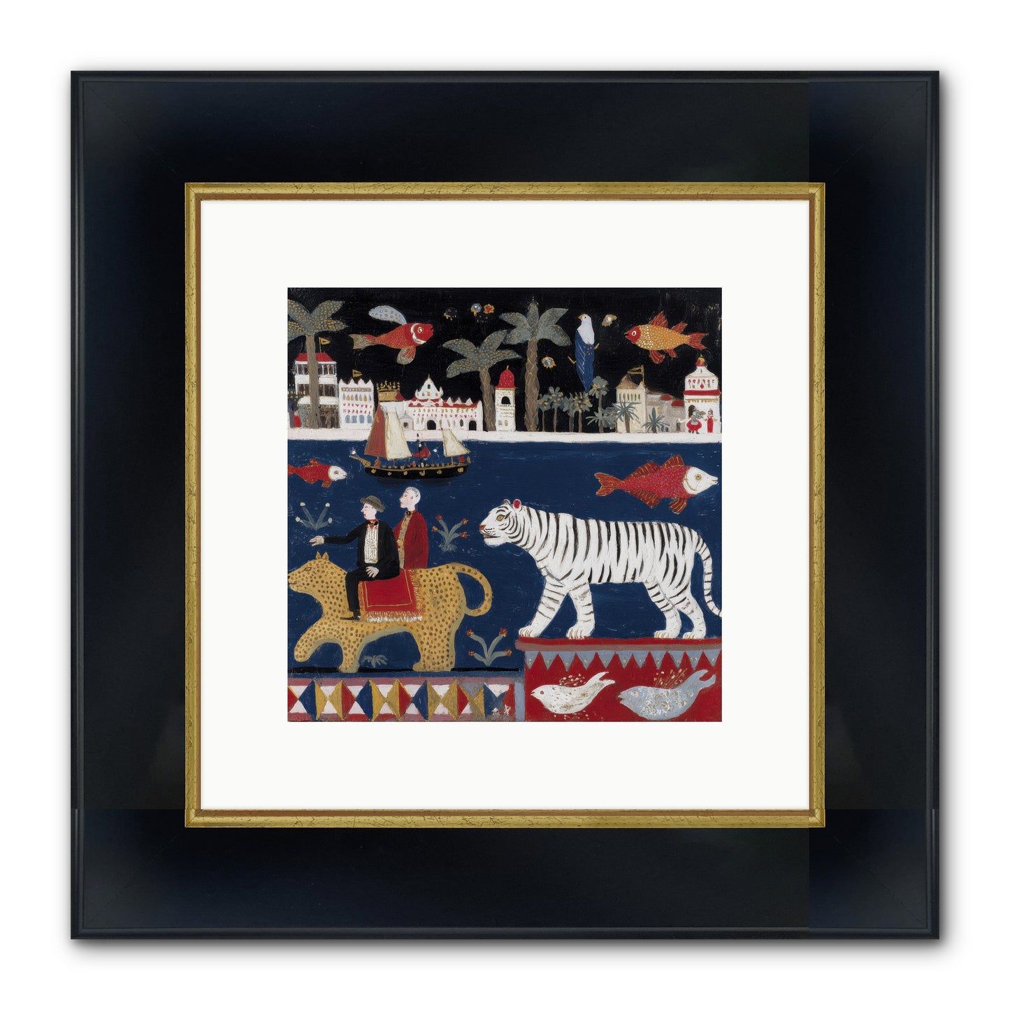 When Dreams Wore Stripes Framed Print - Wide Black w/Gold 10x10