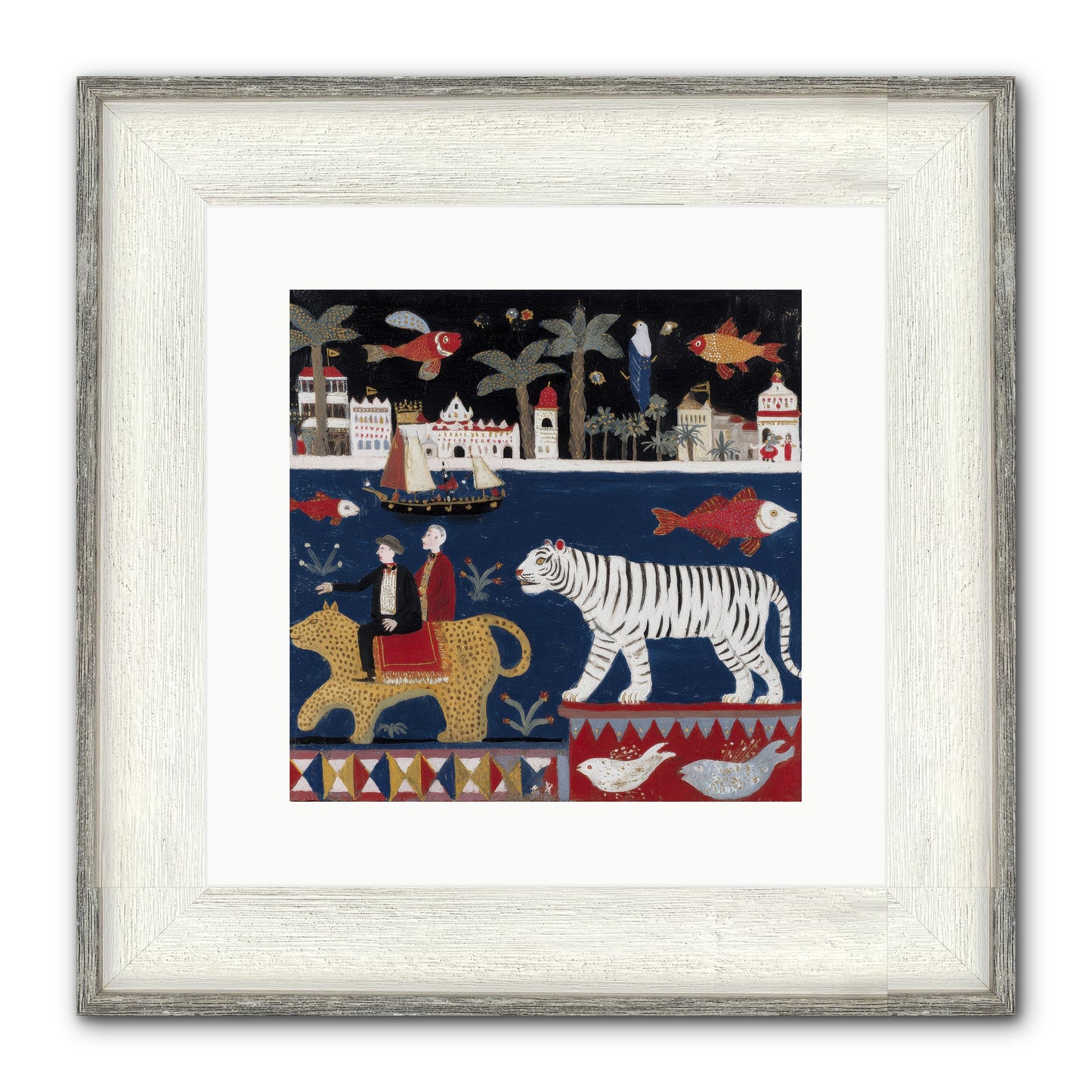 When Dreams Wore Stripes Framed Print - Driftwood White 12x12