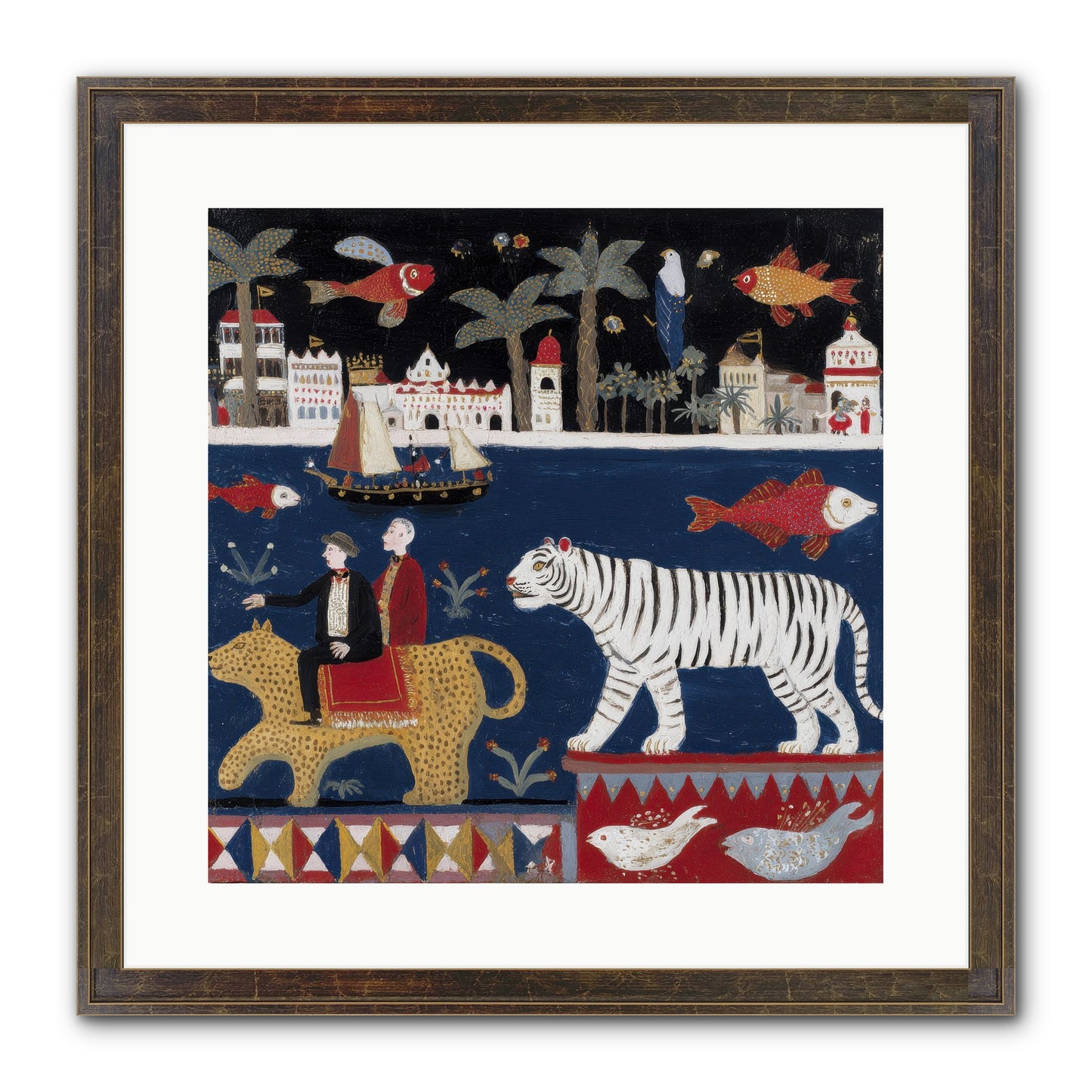 When Dreams Wore Stripes Framed Print - Slimwoods Black/Gold 16x16