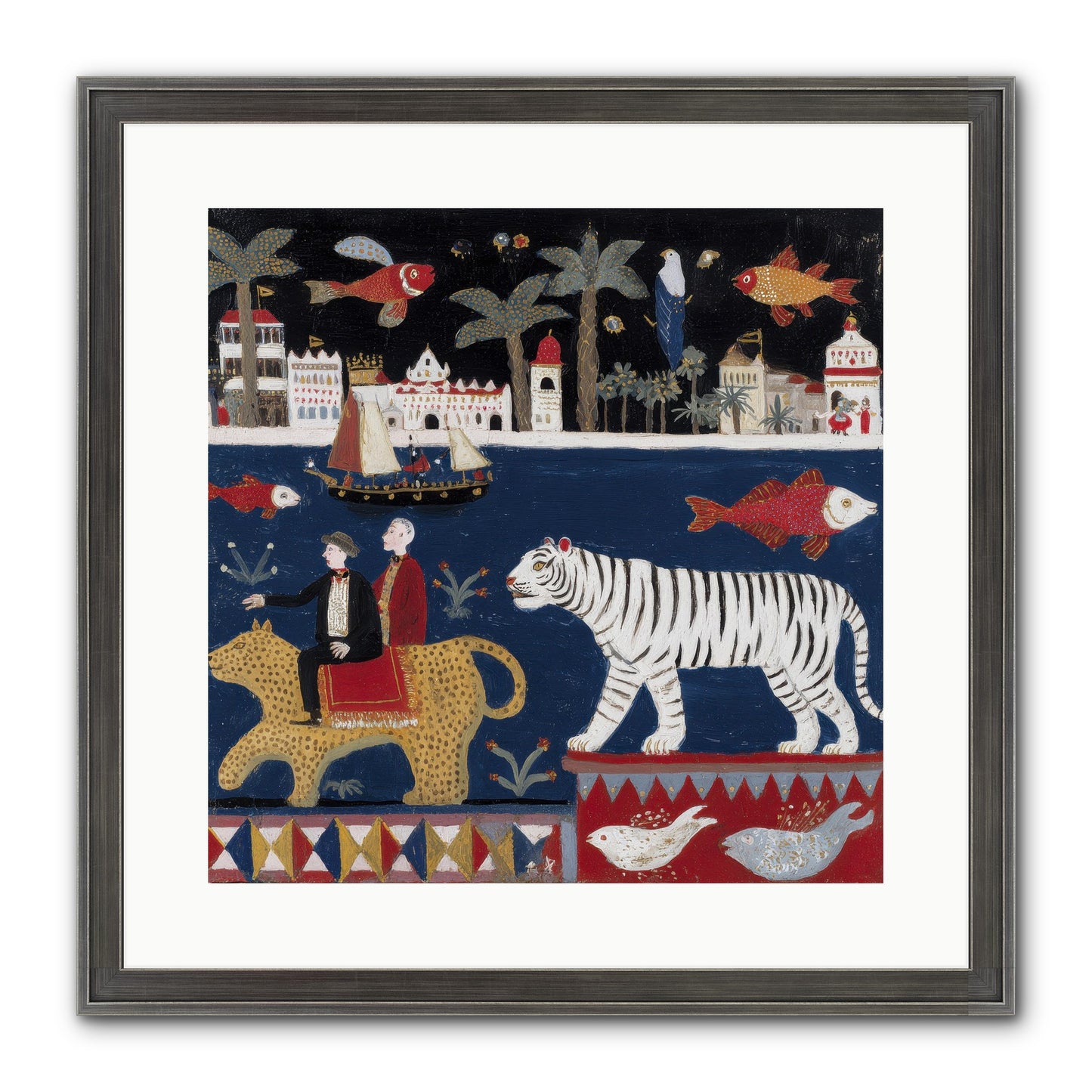 When Dreams Wore Stripes Framed Print - Slimwoods Black/Silver 16x16