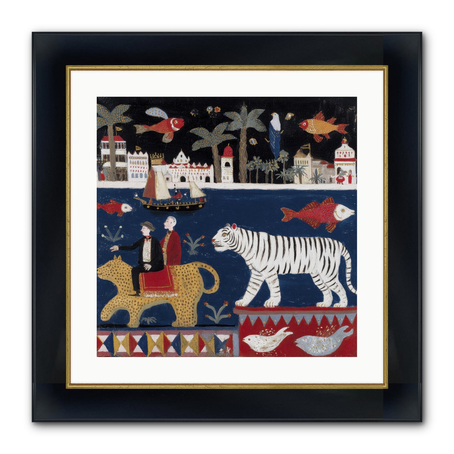 When Dreams Wore Stripes Framed Print - Wide Black w/Gold 20x20