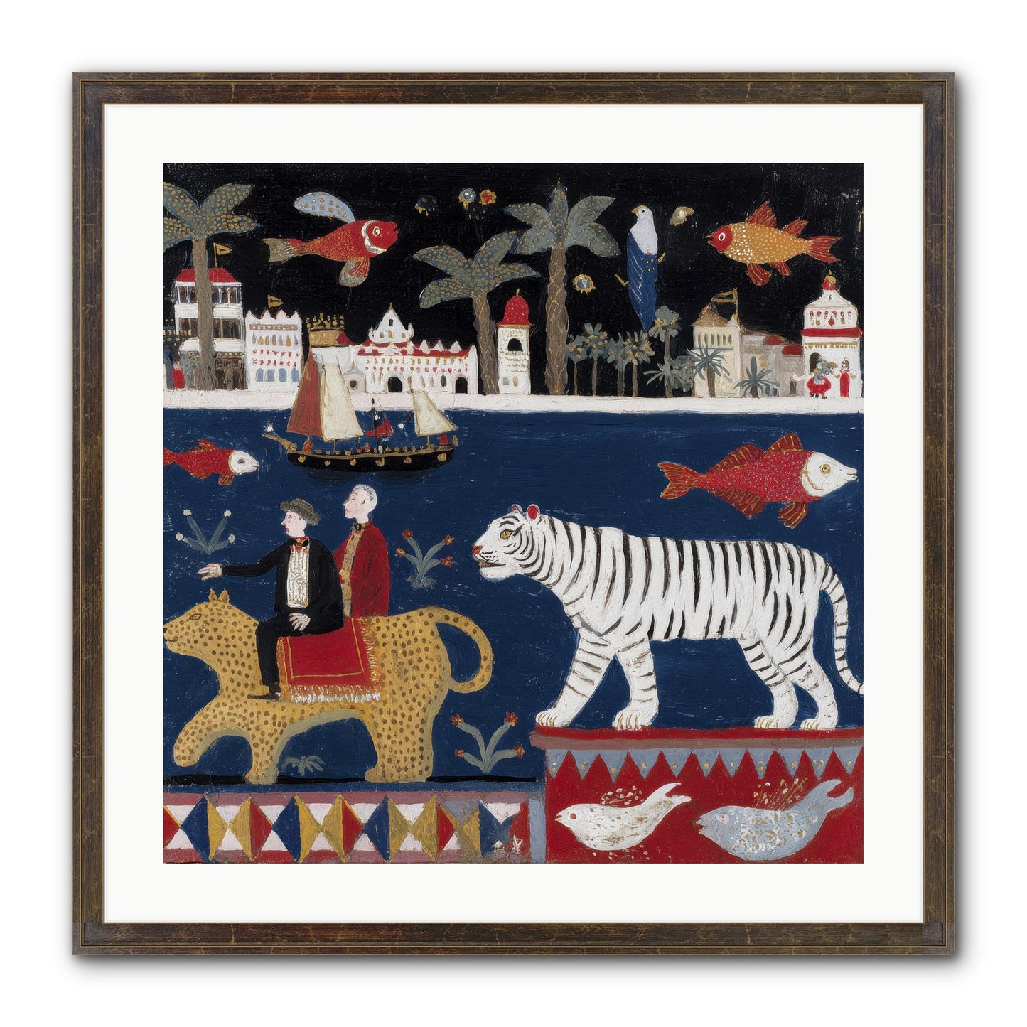 When Dreams Wore Stripes Framed Print - Slimwoods Black/Gold 24x24